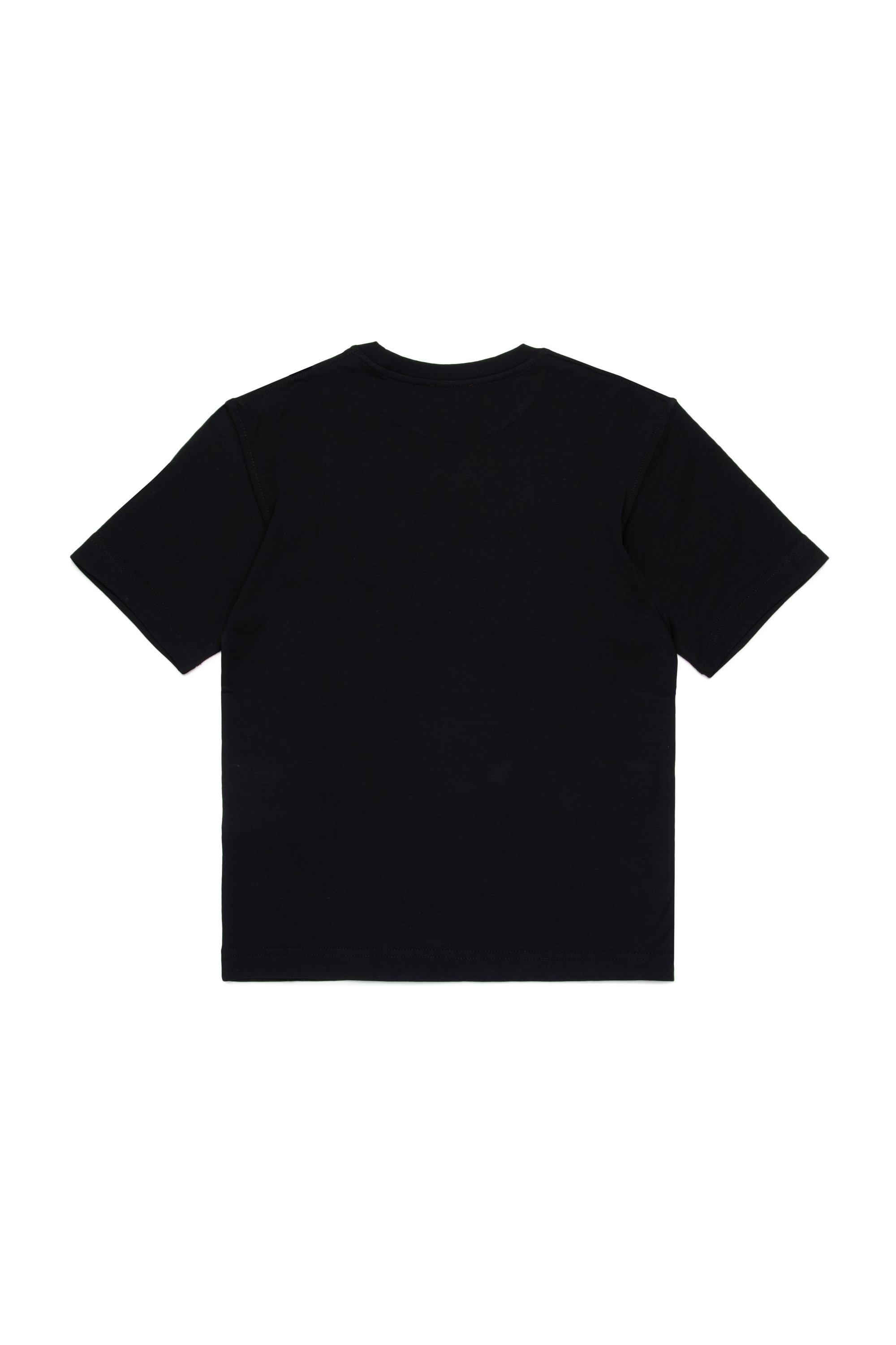 Diesel - TMARCUS OVER, Homme T-shirt avec logo Oval D métallisé in Noir - Image 2