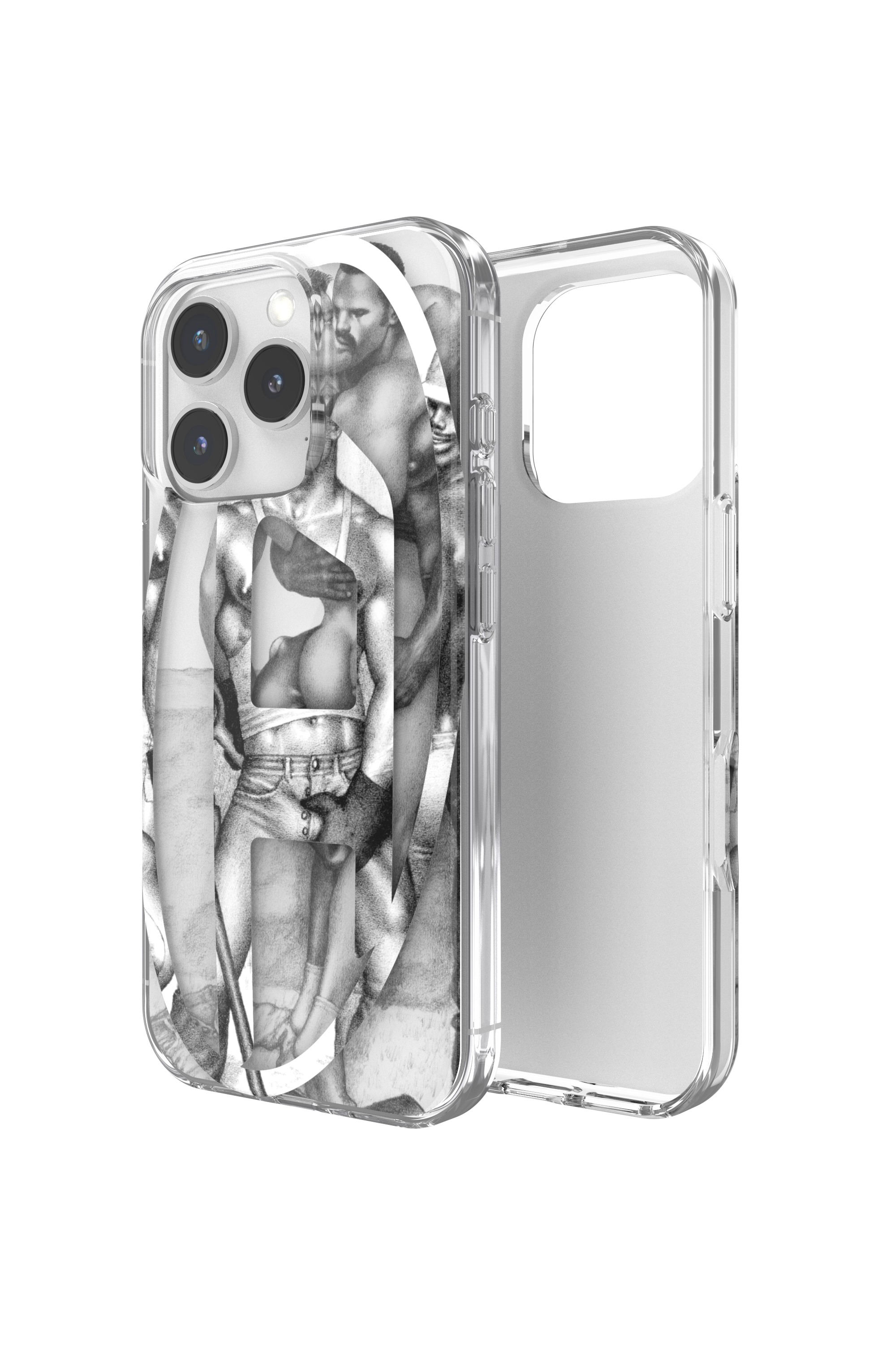 Diesel - 60388 DIESEL TOM OF FINLAND AOP CASE, Coque iPhone 16 Pro ToFF Mixte in Gris - 1