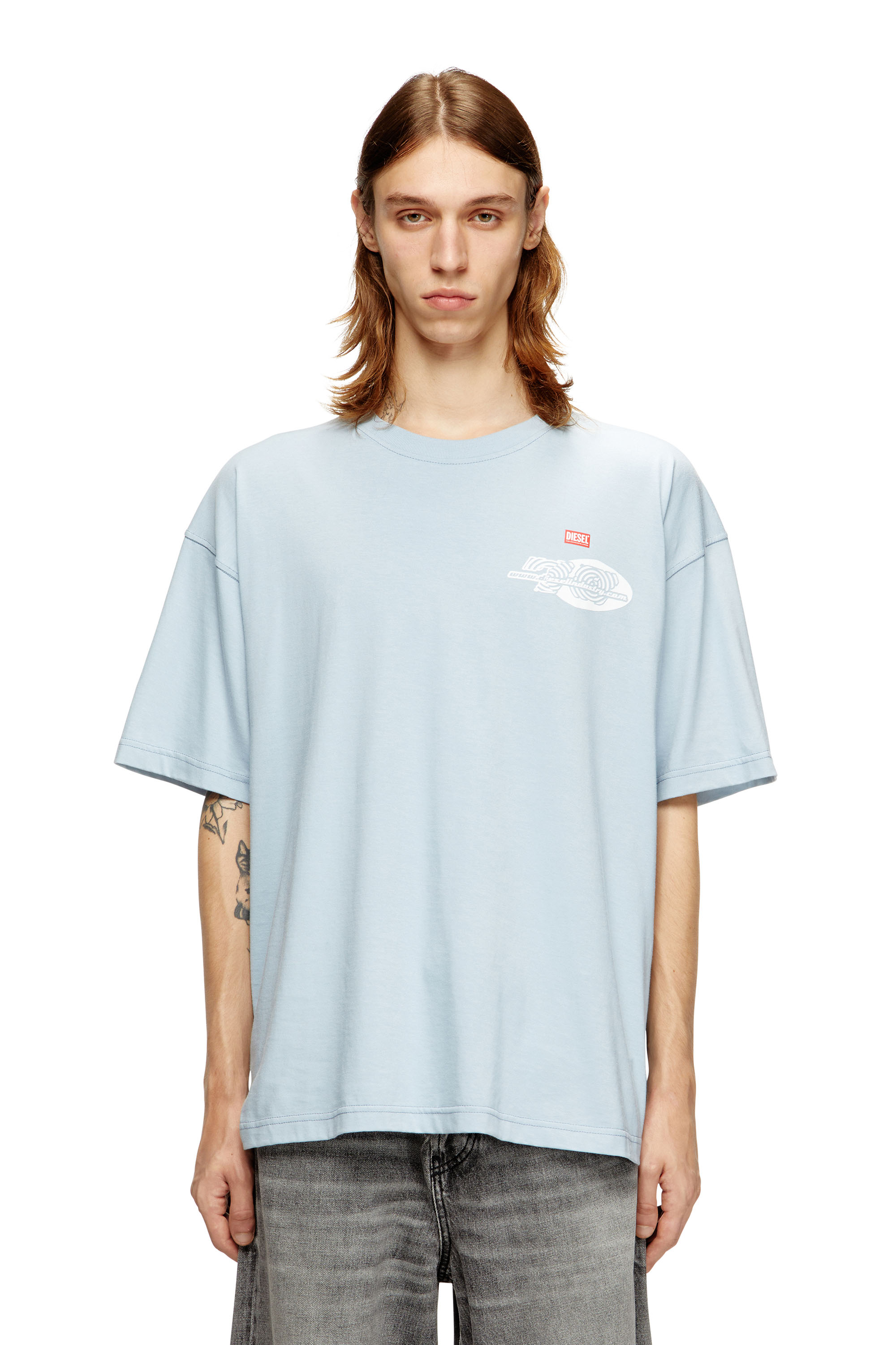 Diesel - T-BOXT-T23, T-shirt en coton avec imprimé graphique Homme in Bleu - 1