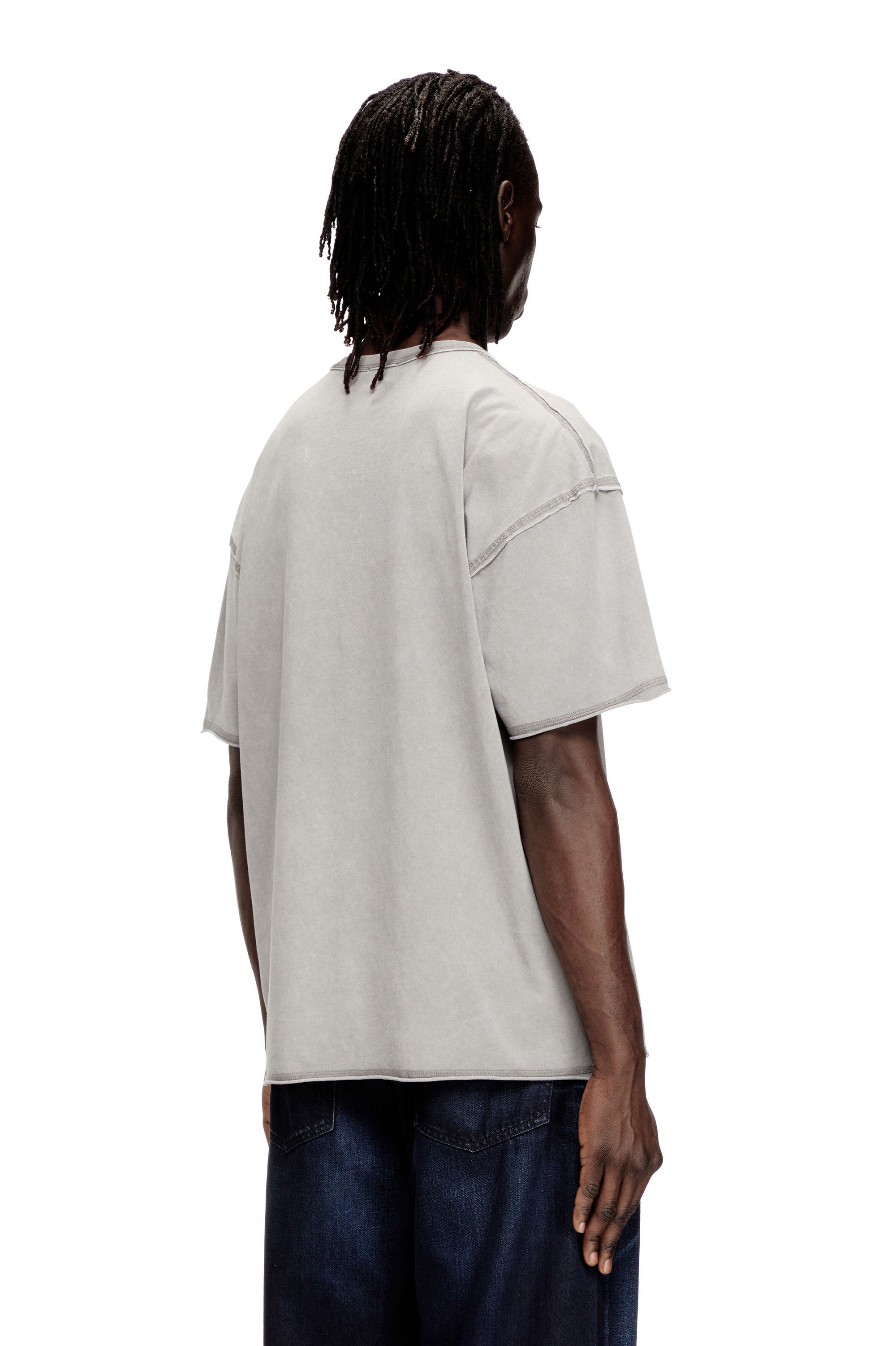 Diesel - T-RAWBOXT, T-shirt avec logo appliqué et bord brut Homme in ToBeDefined - 3