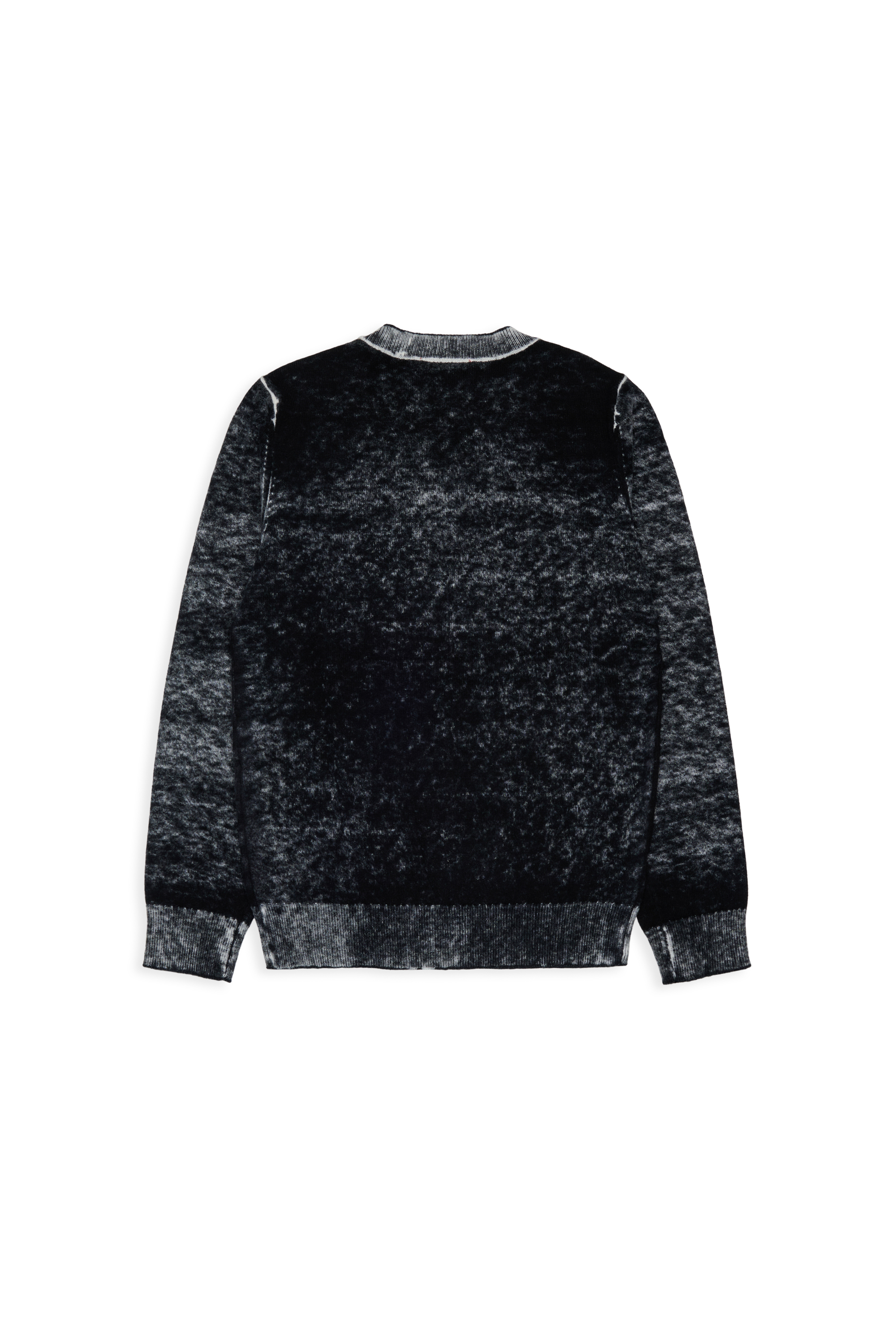 Diesel - KJEMR, Pull en laine m&eacute;lang&eacute;e &agrave; effet de couleur irr&eacute;gulier Homme in Noir - 2