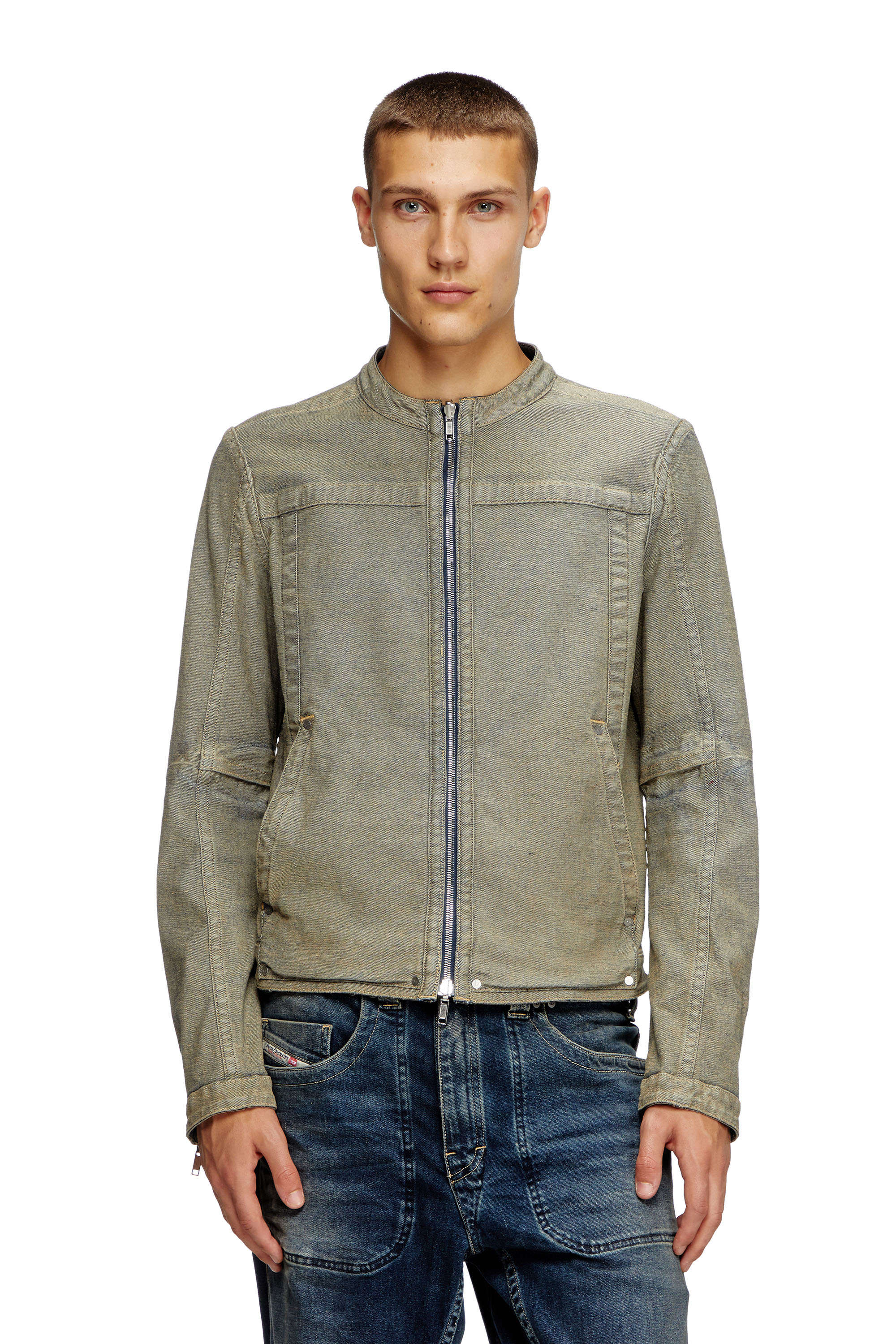 Diesel - D-GLORY-RE, Veste biker en denim Rehab Homme in Bleu - 8