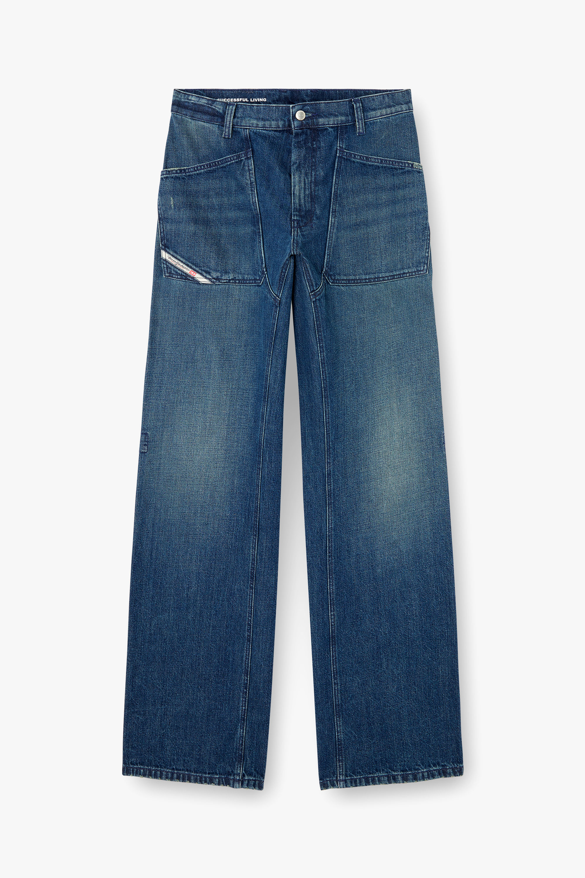 Diesel - Relaxed Jeans D-Zeta 0DBDS Homme, Bleu Foncé - Image 3