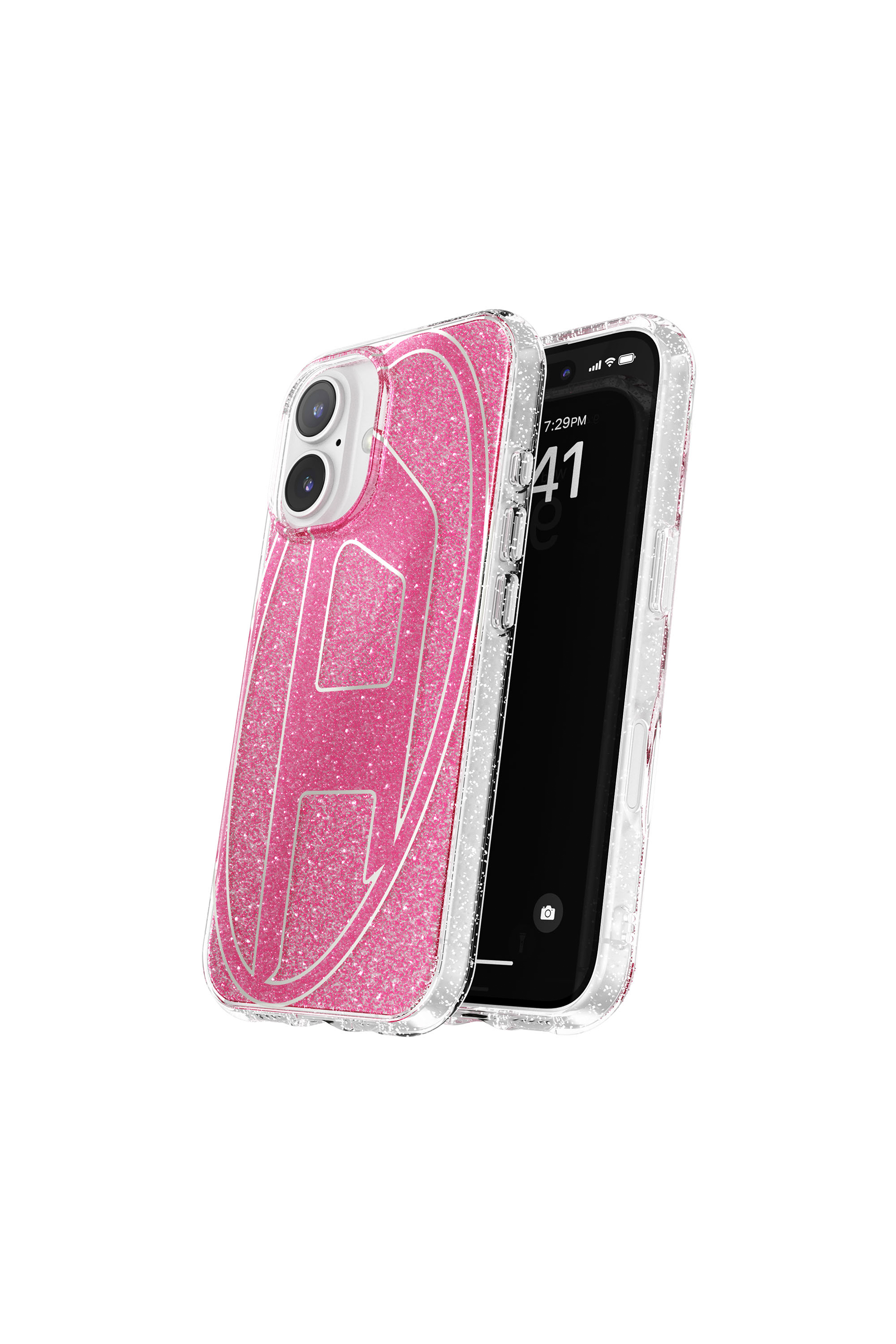 Diesel - 60155 AOP CASE, Coque pailletée pour l'iP 16 Mixte in Rose - 2