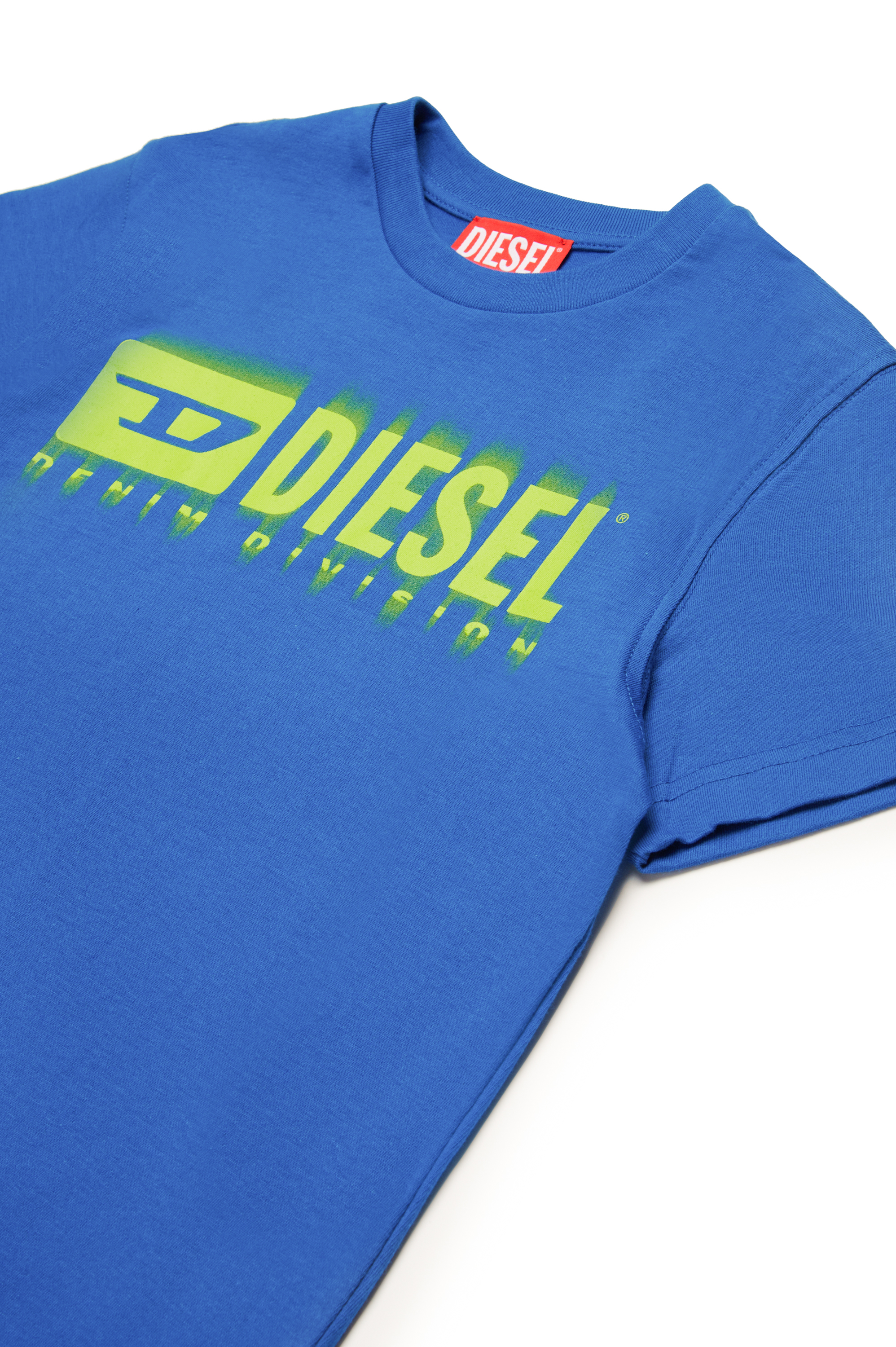 Diesel - TDIEGORL6, T-shirt avec logo taché Homme in Bleu - 3