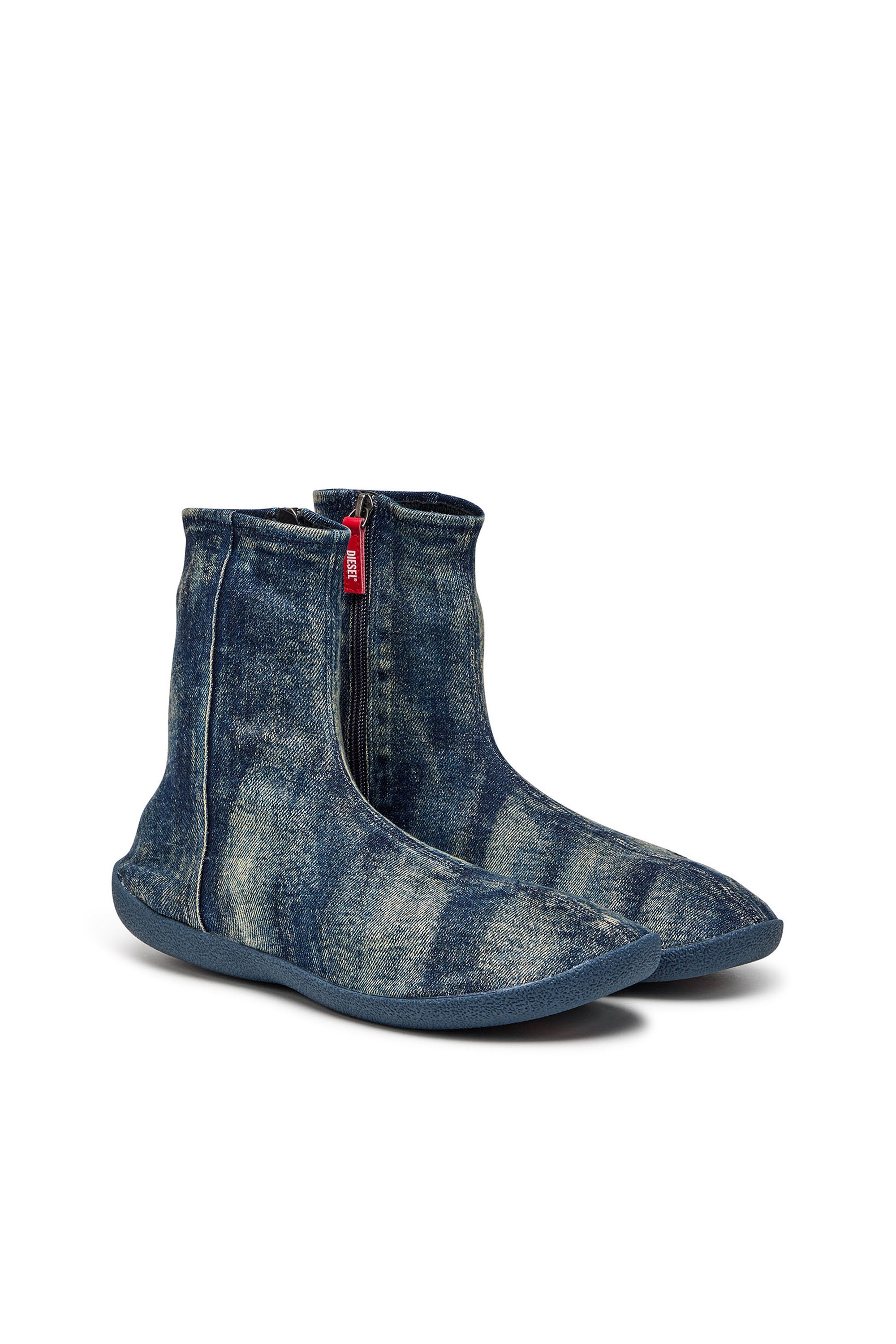 Diesel - D-SHOCK BT, D-Shock Bt-Botte-chaussette en denim solarisé Homme in Bleu - 2