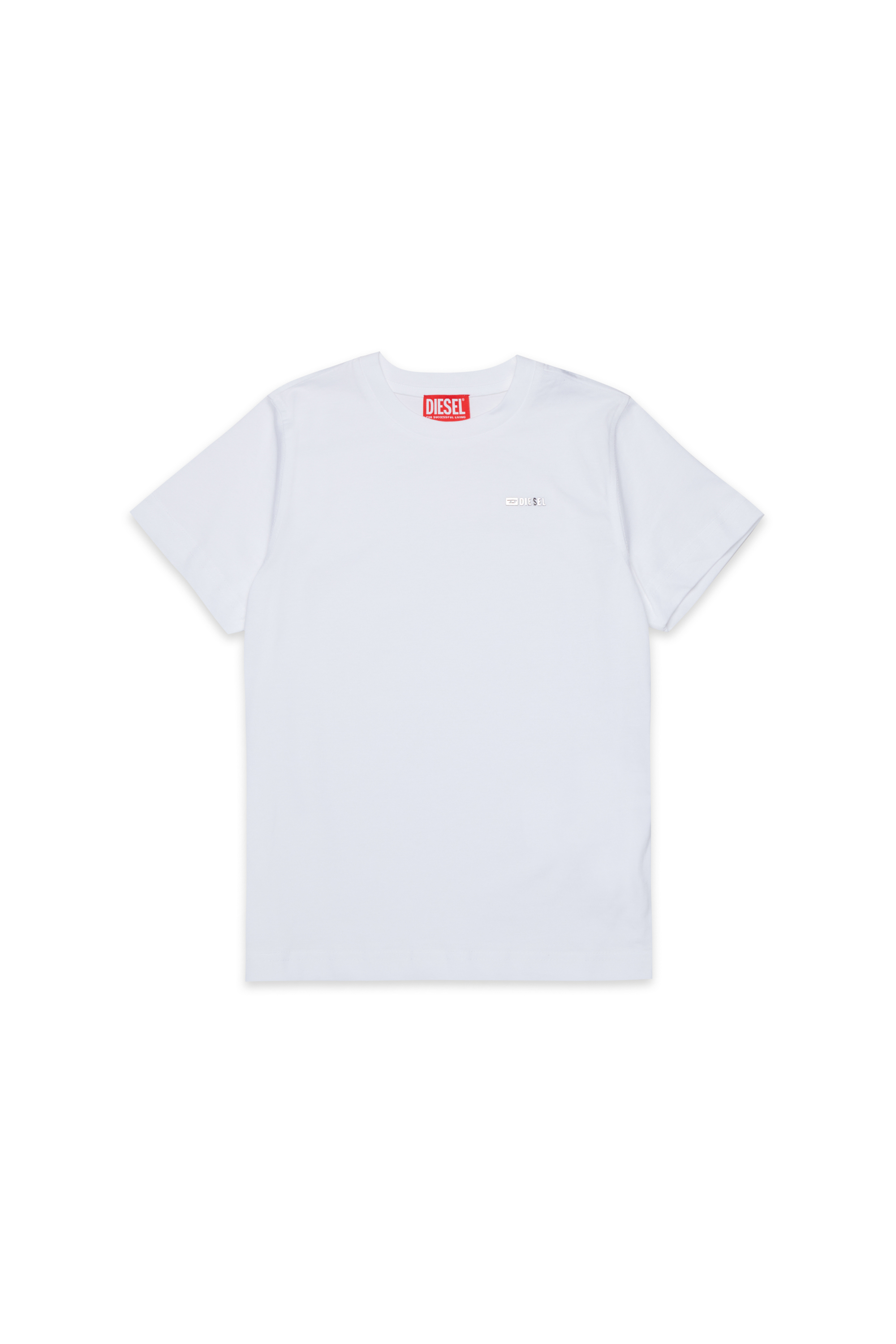 Diesel - TADJUSTMET, T-shirt en coton avec appliqu&eacute; m&eacute;tallique Homme in Blanc - 1