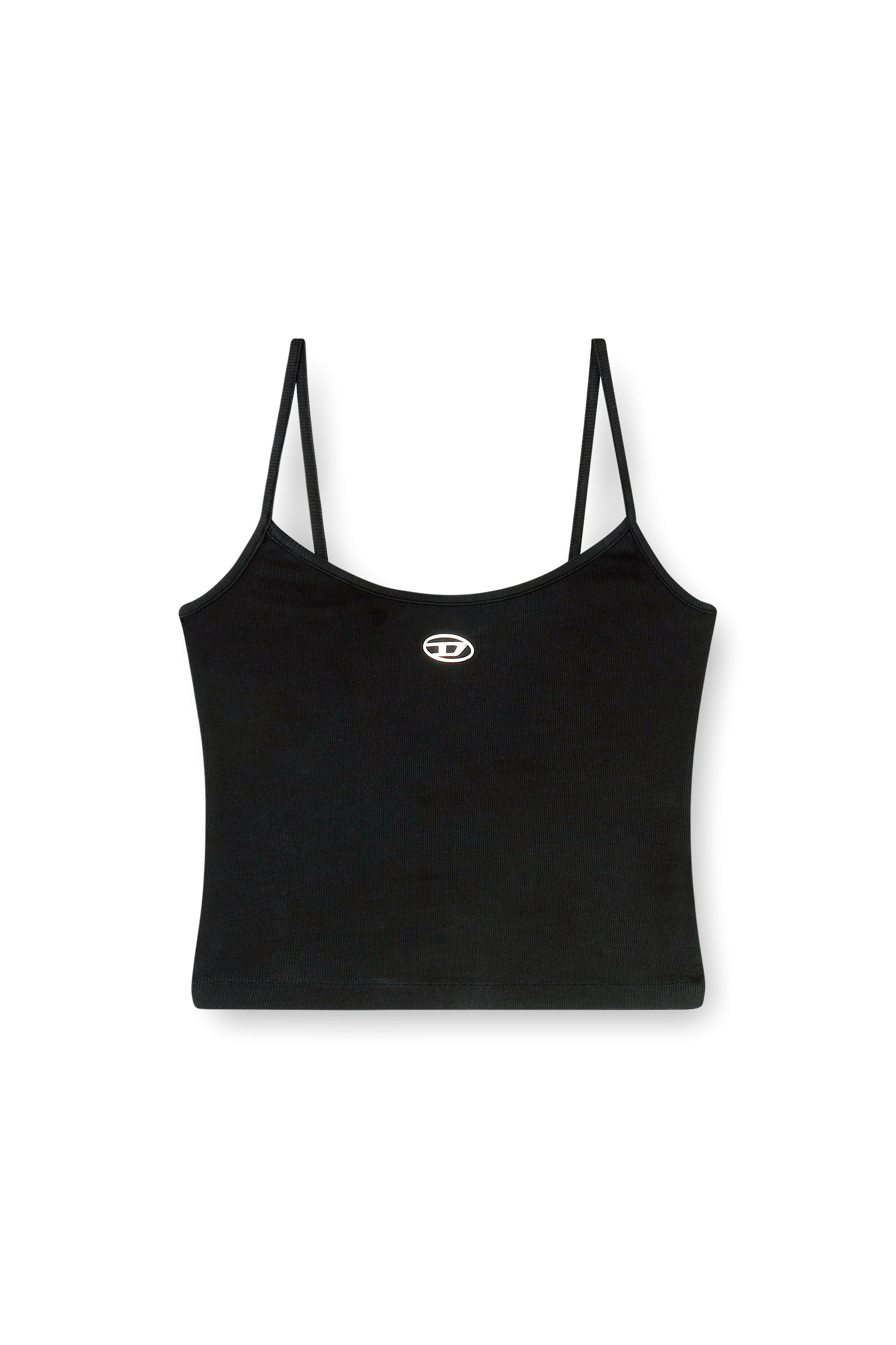 Diesel - T-HUPY-OD, Haut c&ocirc;tel&eacute; avec Oval D m&eacute;tallique Femme in Noir - 3