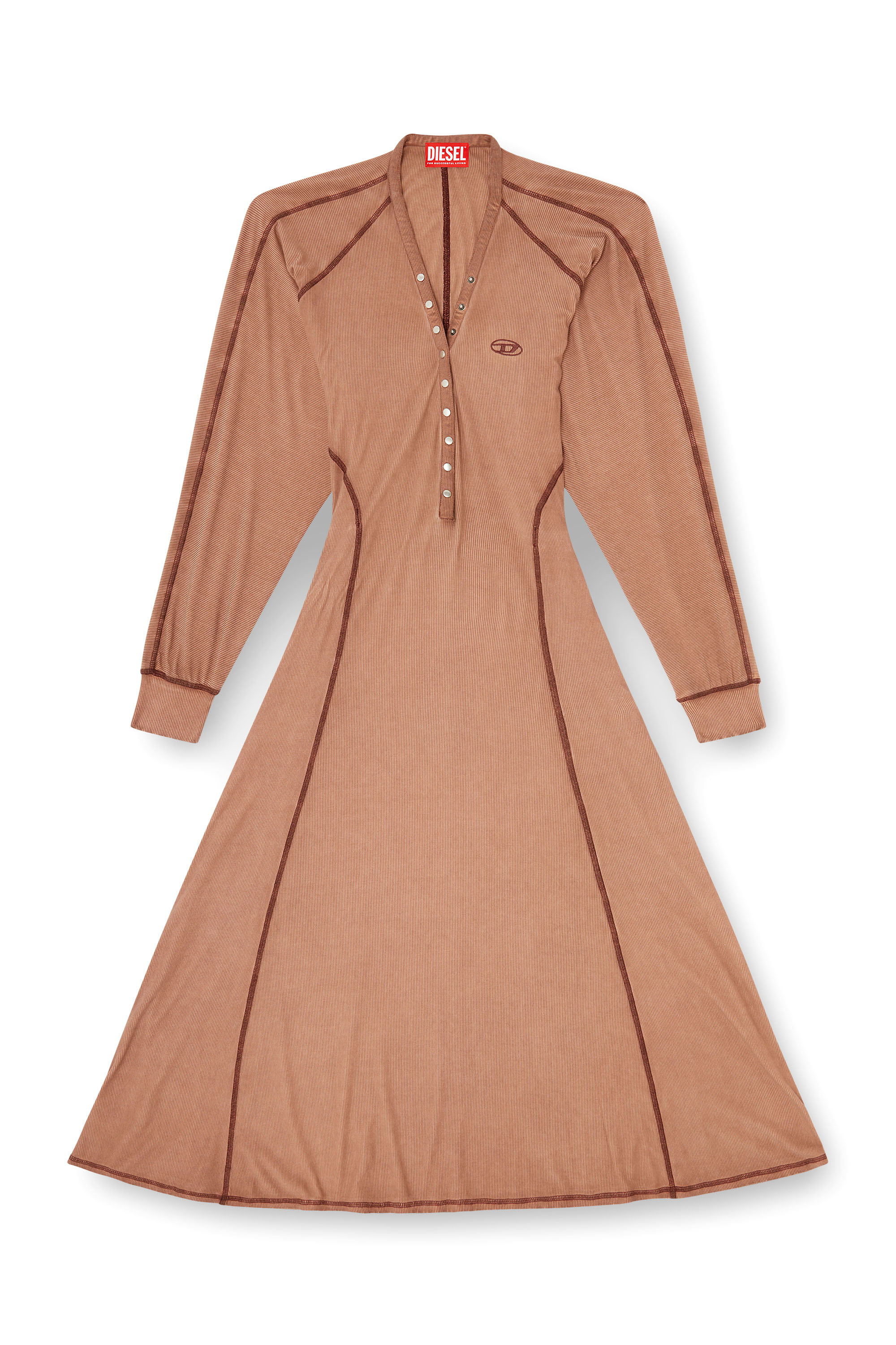 Diesel - D-ISERINA, Robe midi en jersey c&ocirc;tel&eacute; &agrave; manches chauve-souris Femme in ToBeDefined - 1