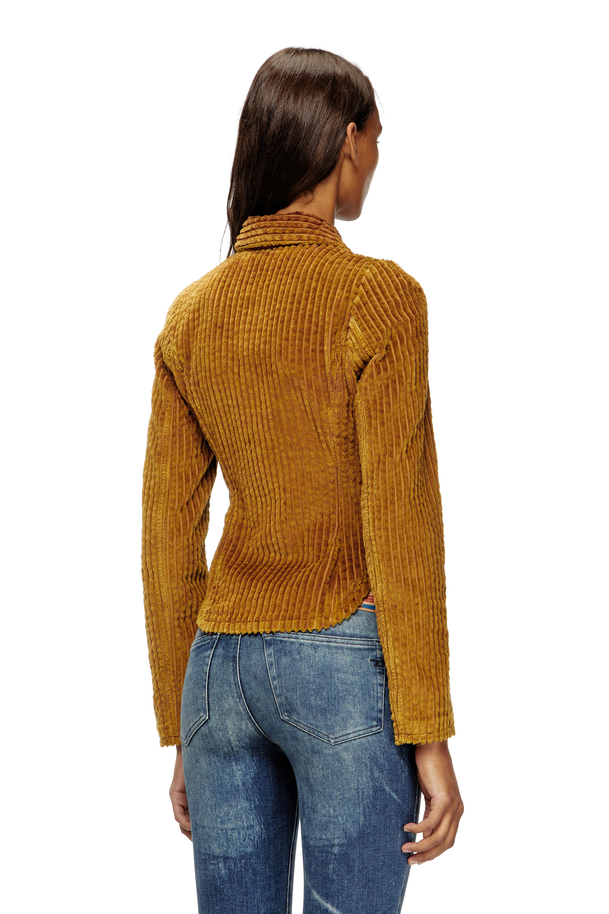 Diesel - G-ENEA, Veste-chemise en velours côtelé de coton Femme in Marron - 3