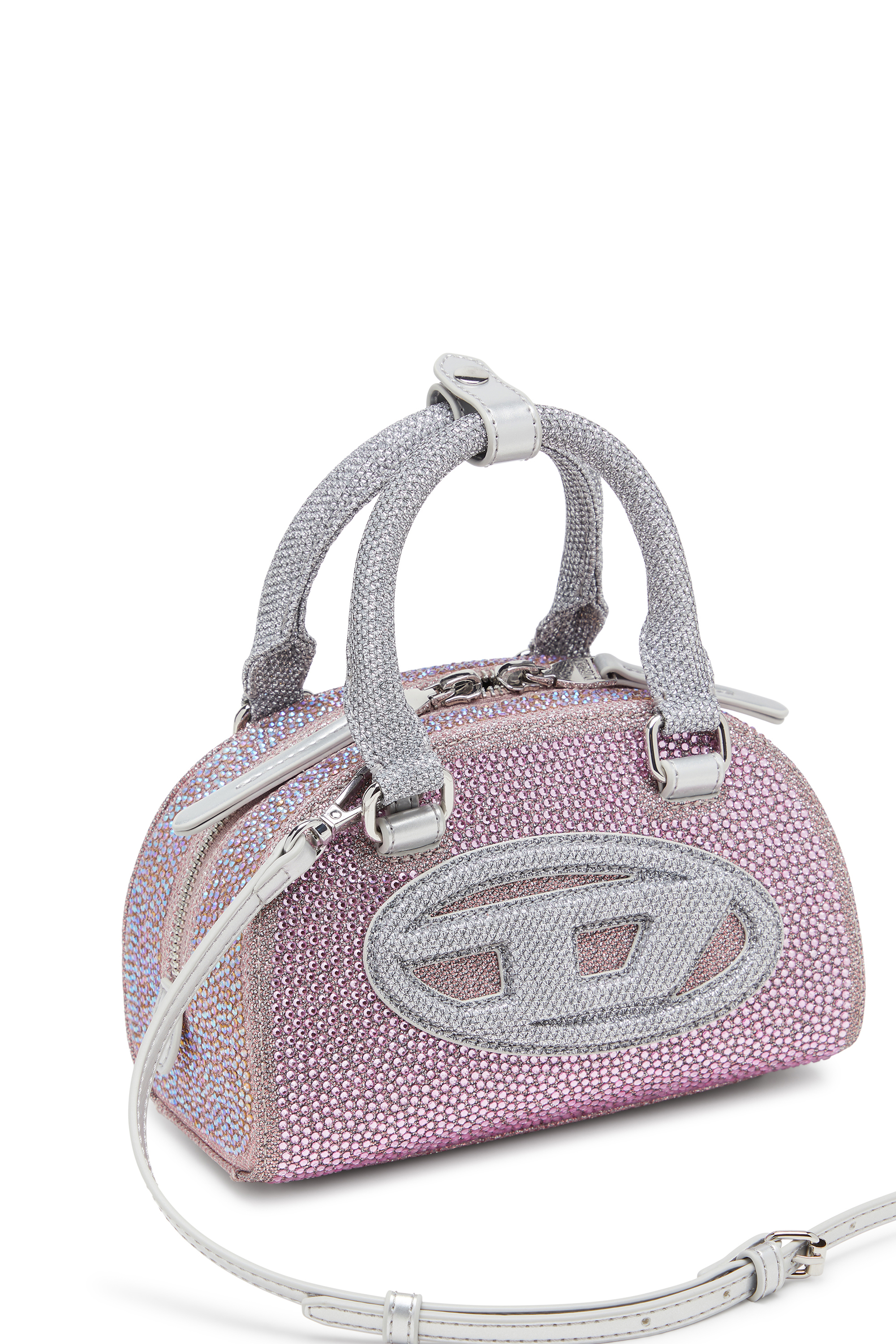 Diesel - 1DR DOME CROSSBODY, 1DR Dome - Petit sac bandouli&egrave;re en Lurex cristal Femme in Rose - 5