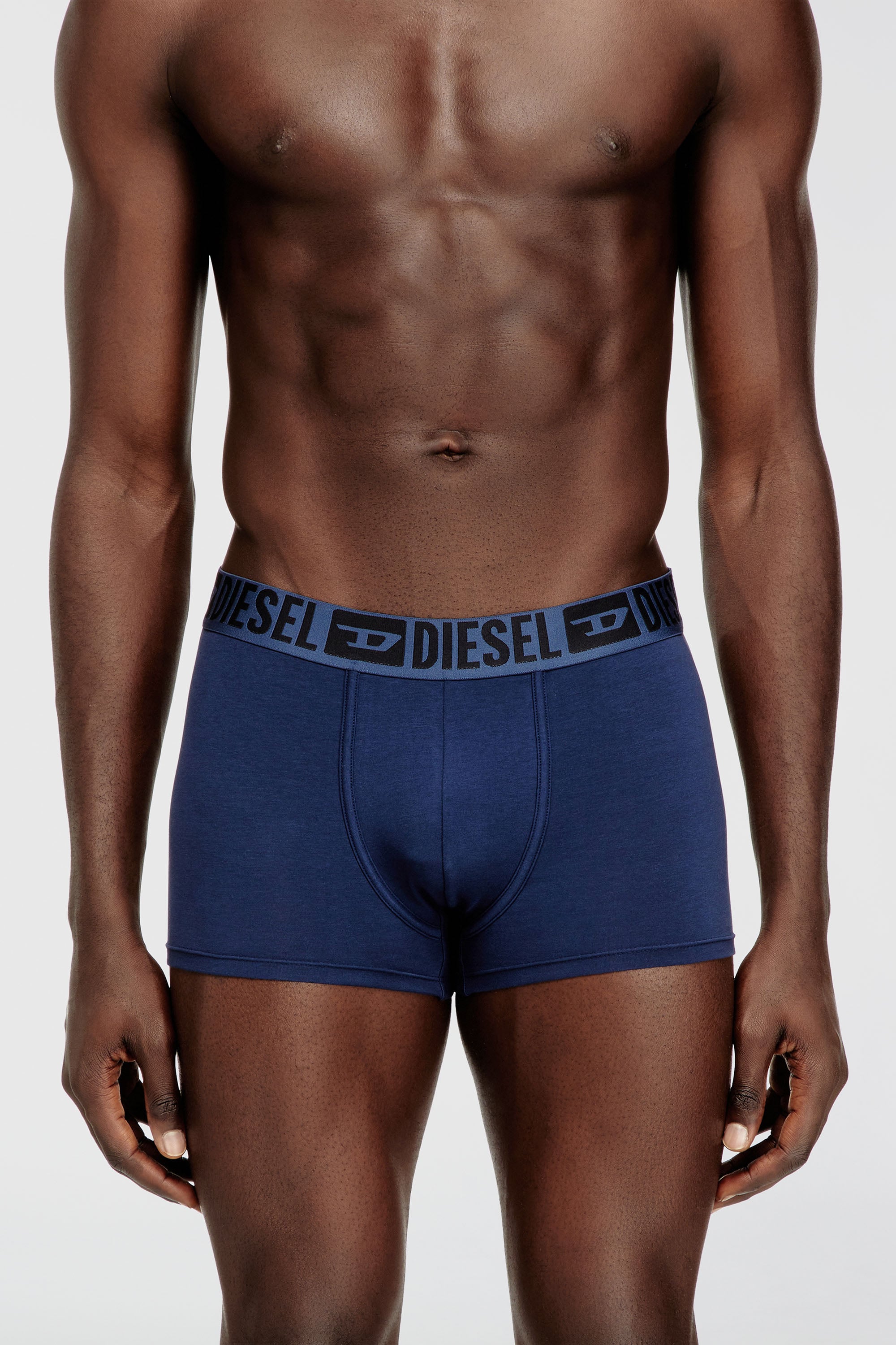 Diesel - MIKE-D-CORE-3PACK, Lot de trois boxers en coton stretch avec ceinture ton sur ton Homme in Bleu - 2