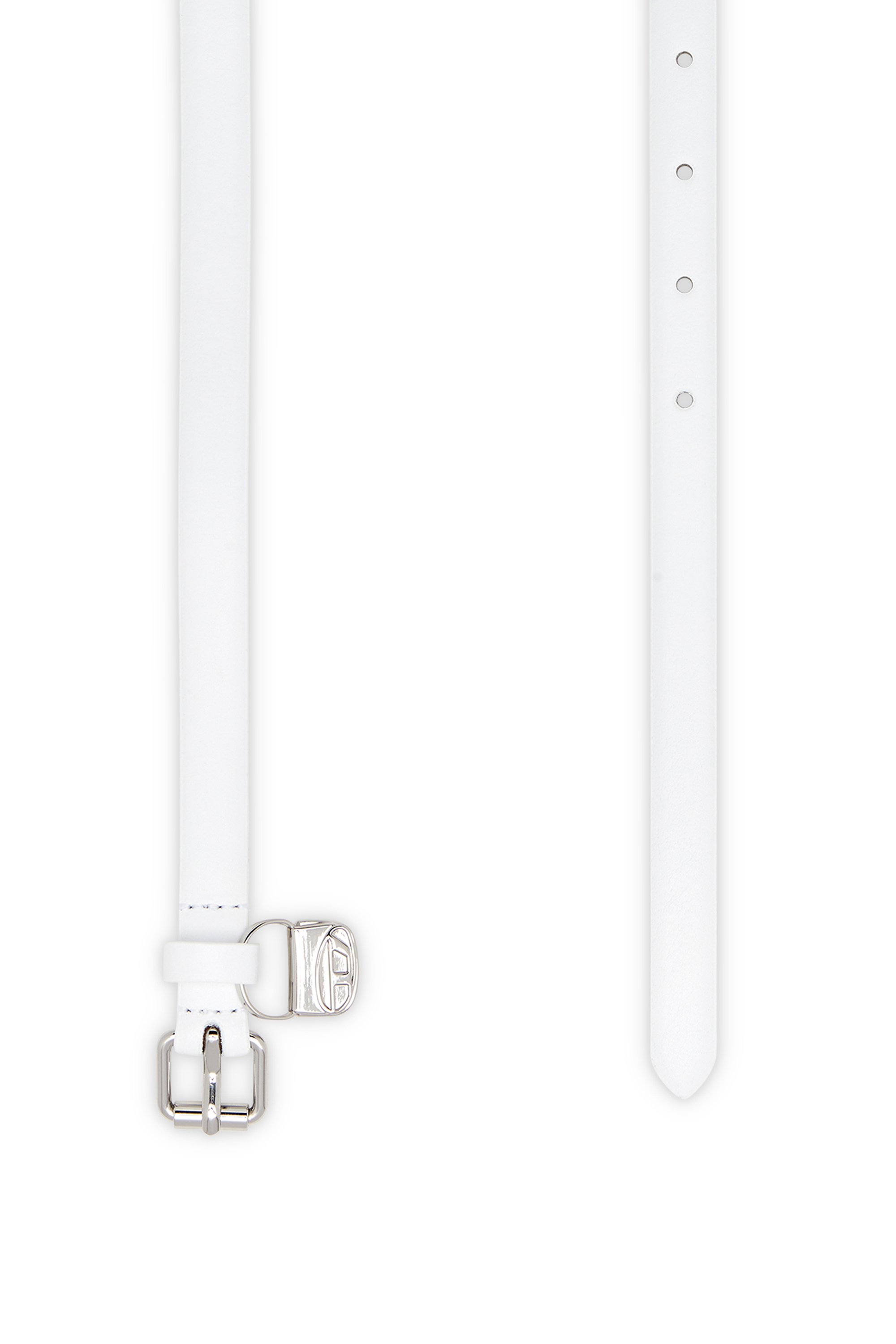 Diesel - B-CHARM HIP, Ceinture 1.4 cm slim en cuir avec bijou de sac 1DR Femme in Blanc - 2
