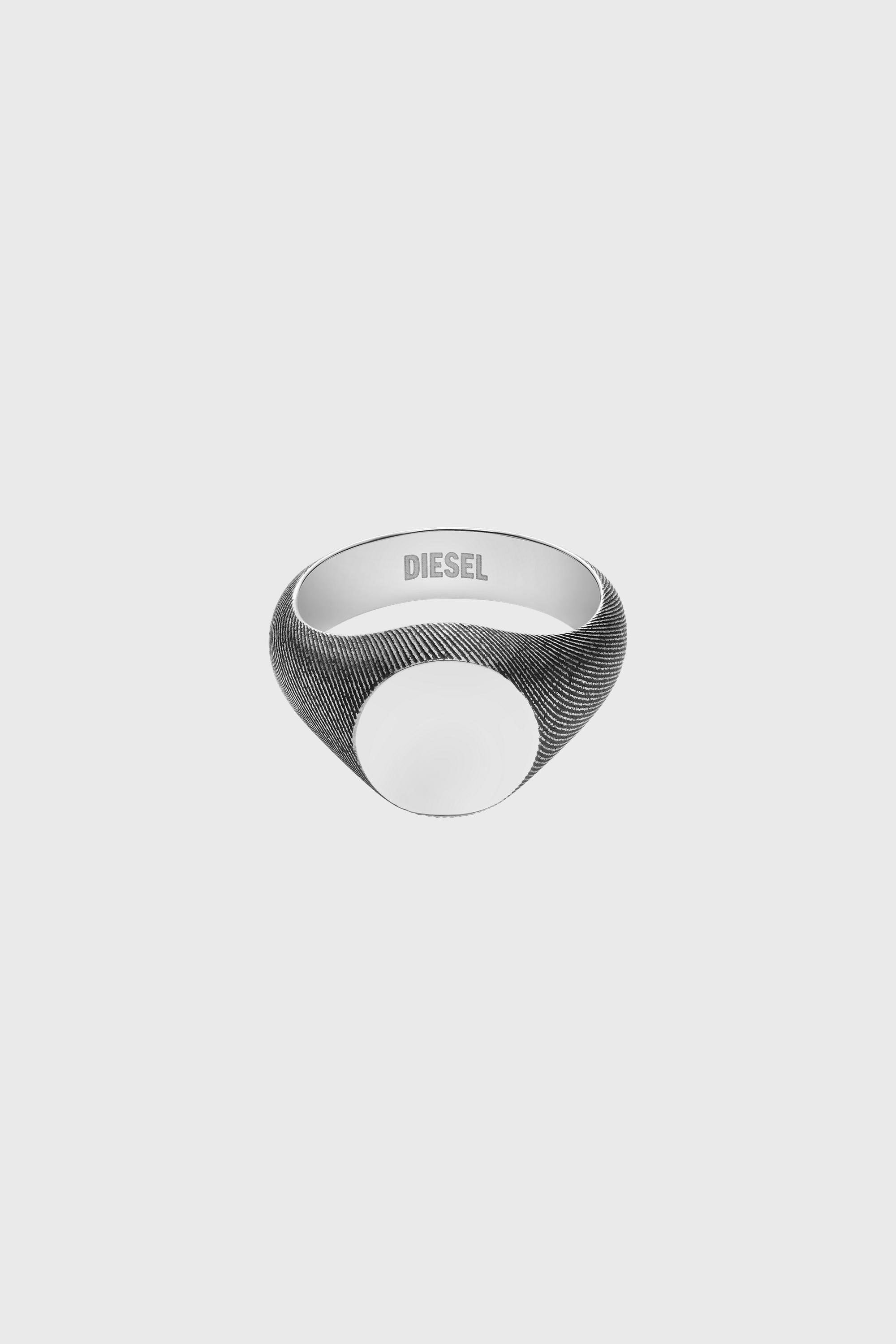 Diesel - DX1736040, Chevali&egrave;re en acier inoxydable avec texture denim Mixte in Gris argent&eacute; - 2