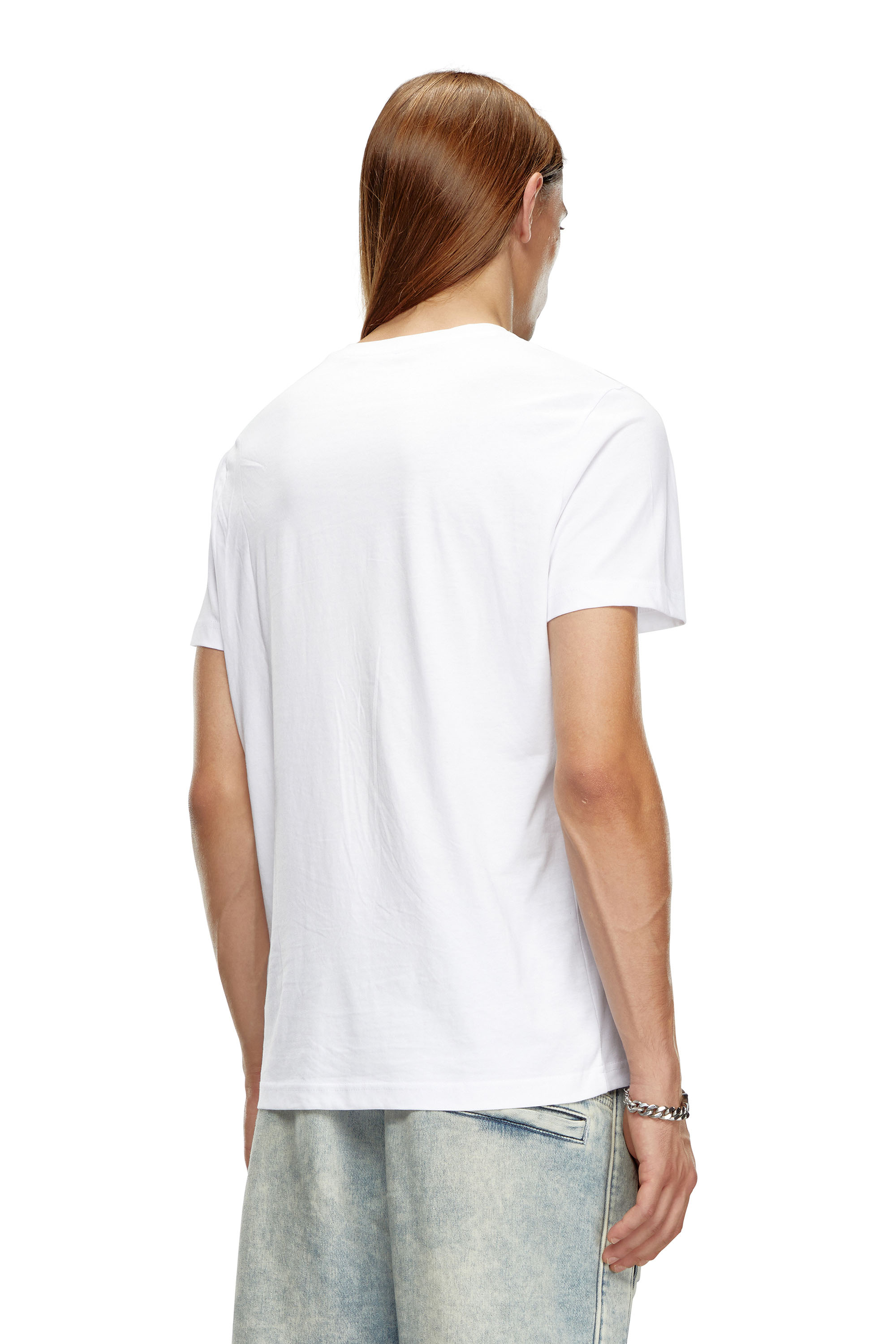 Diesel - T-DIEGOR-D, T-shirt avec empiècement D Homme in Blanc - 4