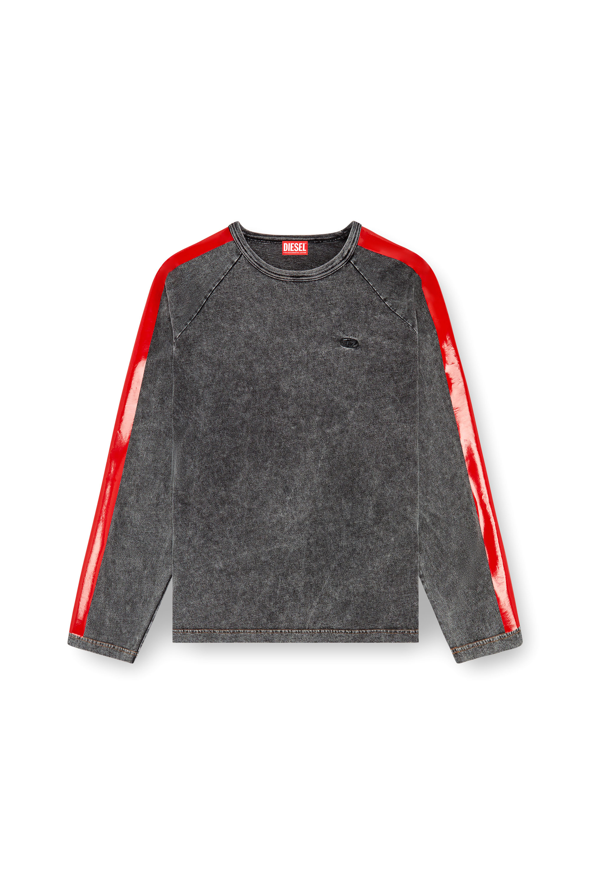 Diesel - T-REDROXT, Homme T-shirt à manches longues avec bandes brillantes in Noir - Image 3