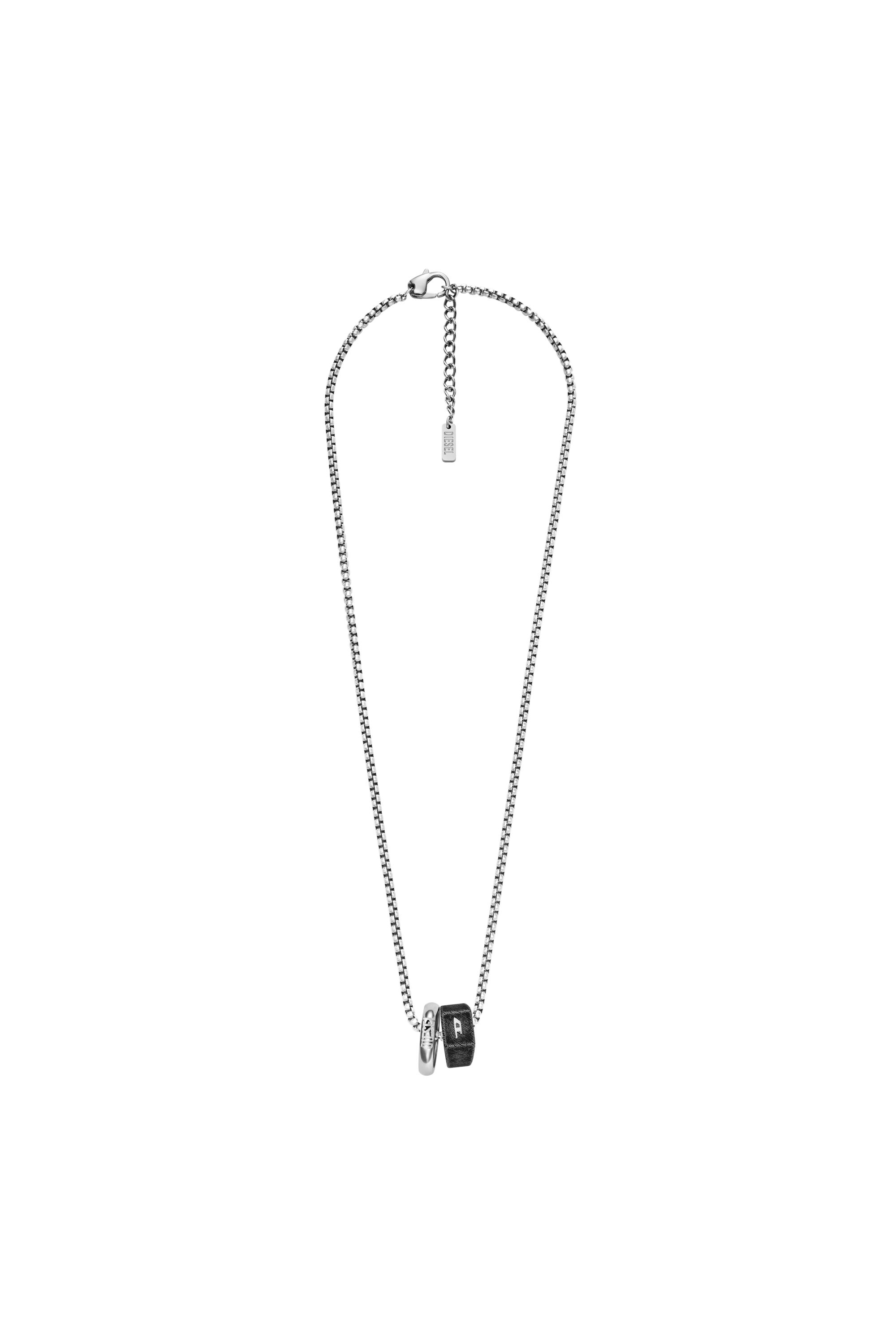 Diesel - DX1654SET JEWELLERY, Ensemble collier et boucles d'oreilles en acier inoxydable Mixte in Gris argenté - 1
