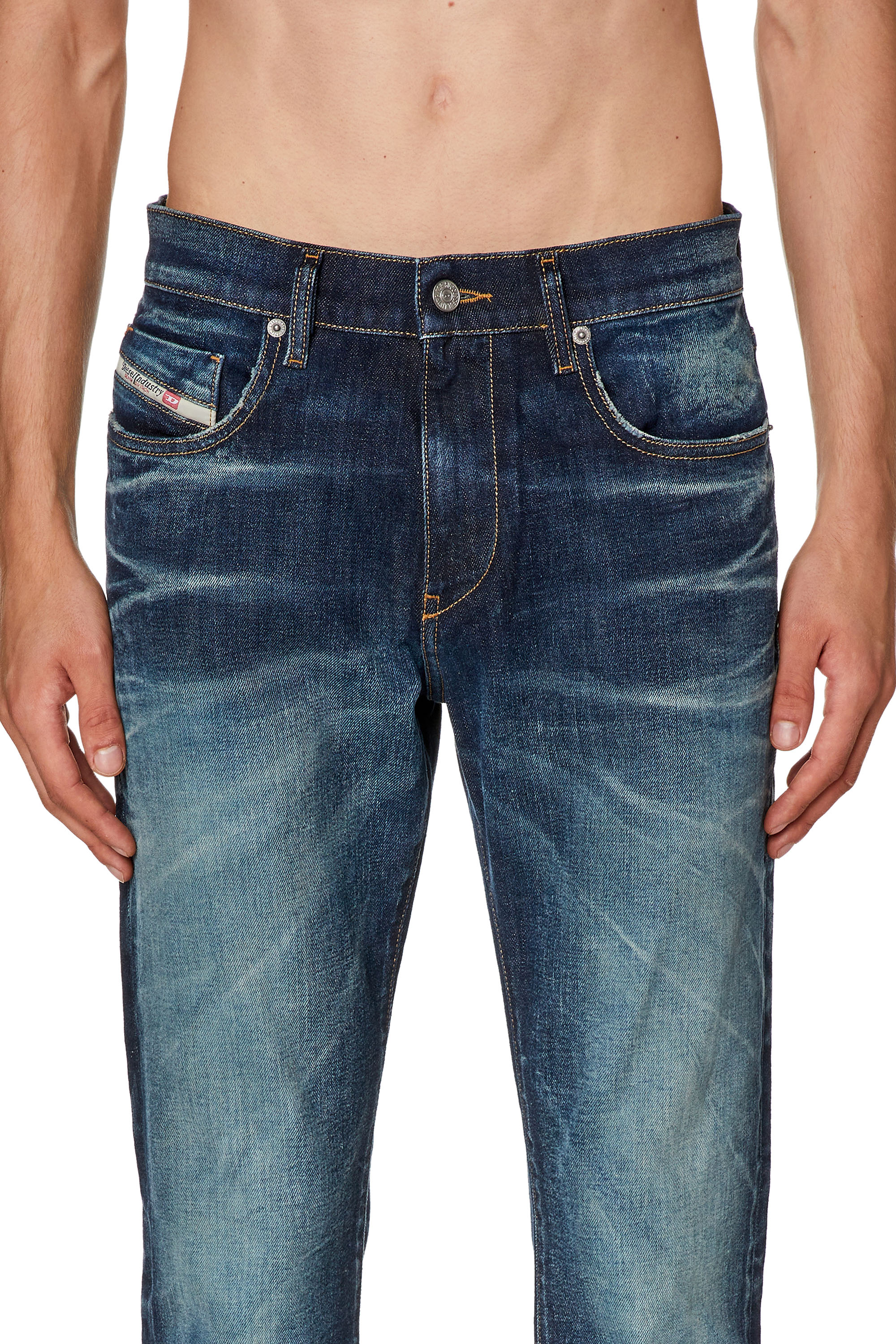 Diesel - Slim Jeans 2019 D-Strukt 09G29, Bleu Foncé - Image 4