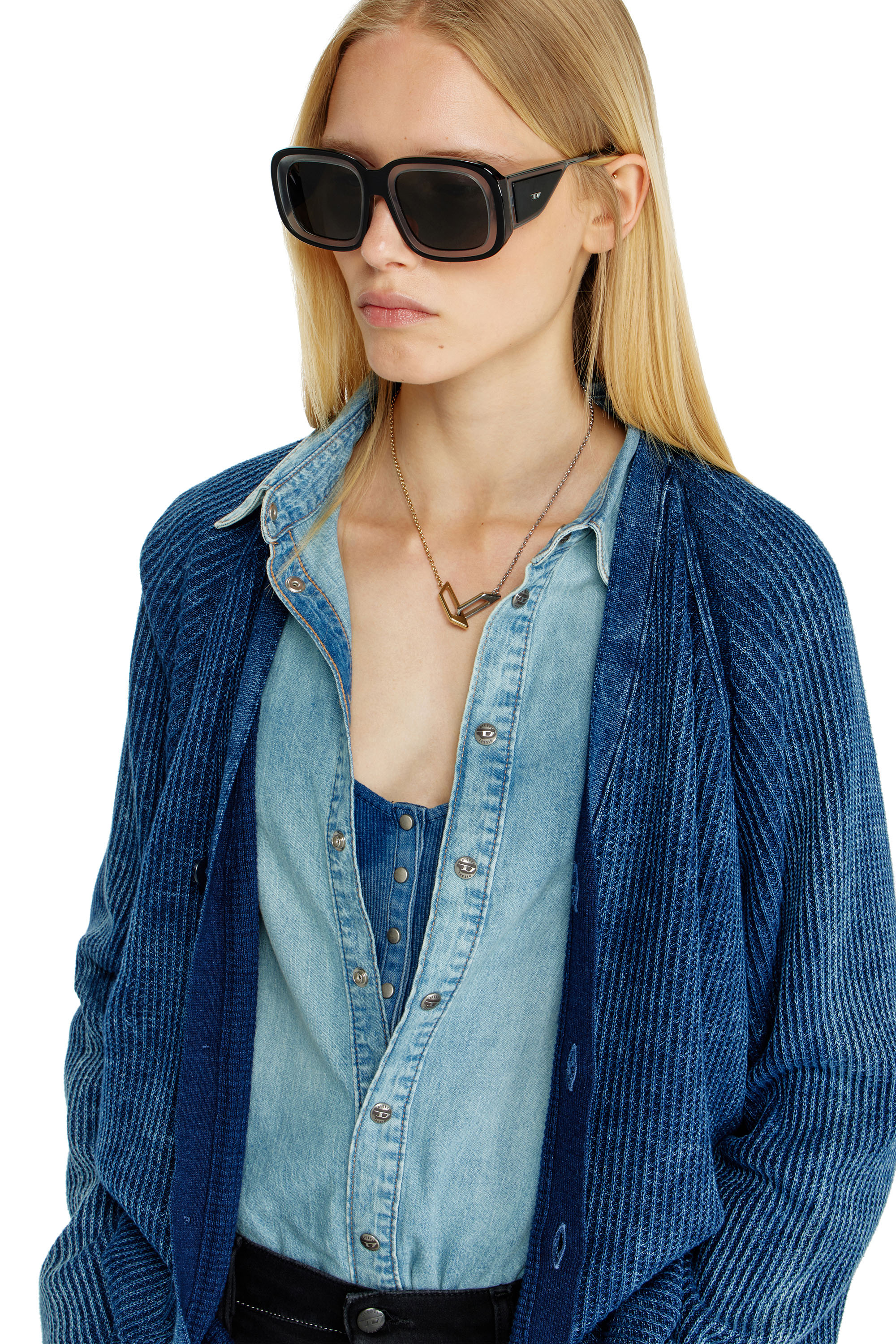Diesel - 0DL2015U, Lunettes de soleil carr&eacute;es Mixte in Noir - 1