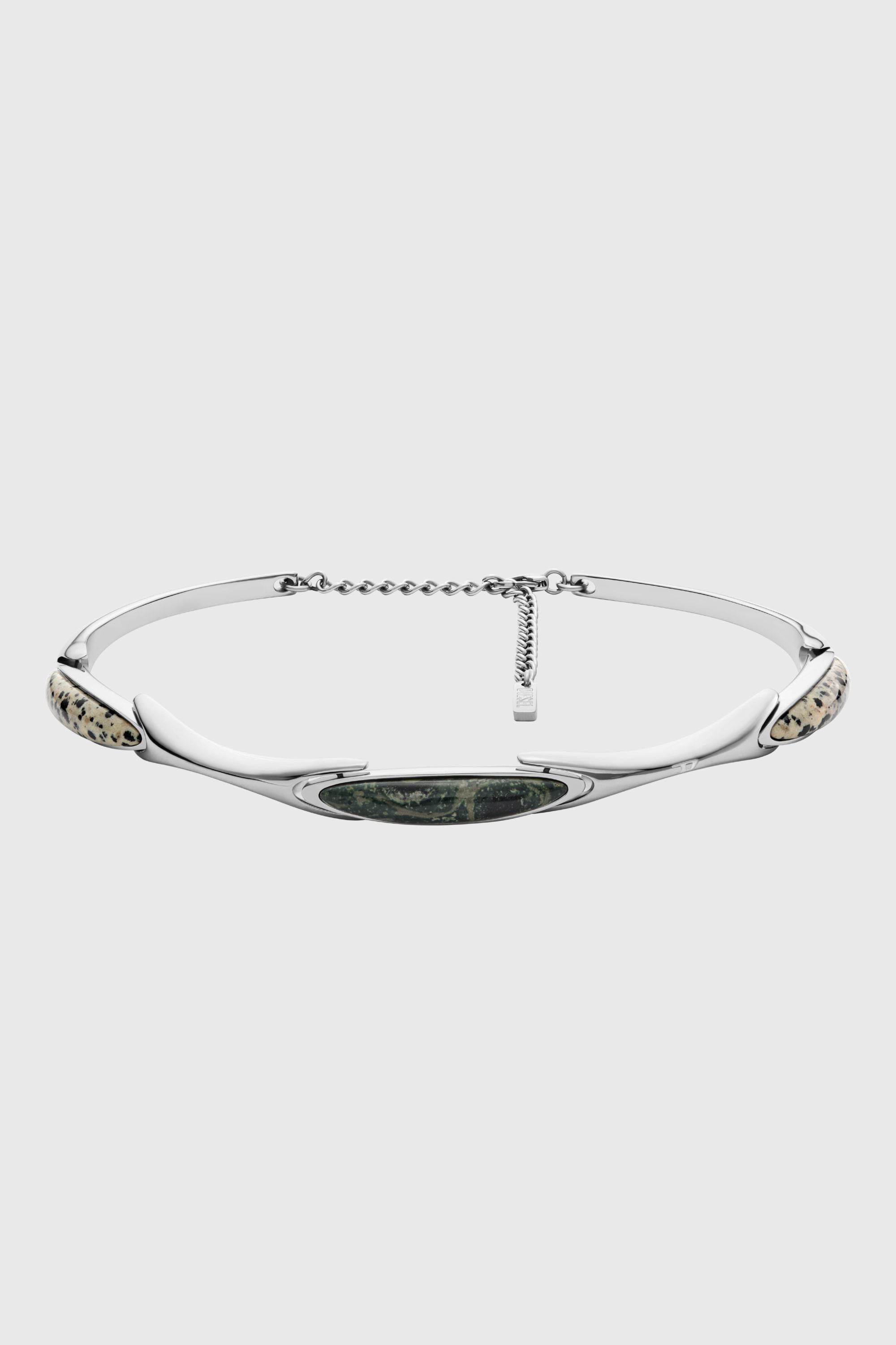Diesel - DX167740 JEWELLERY, Collier ras du cou en acier inoxydable Mixte in Gris argent&eacute; - 1