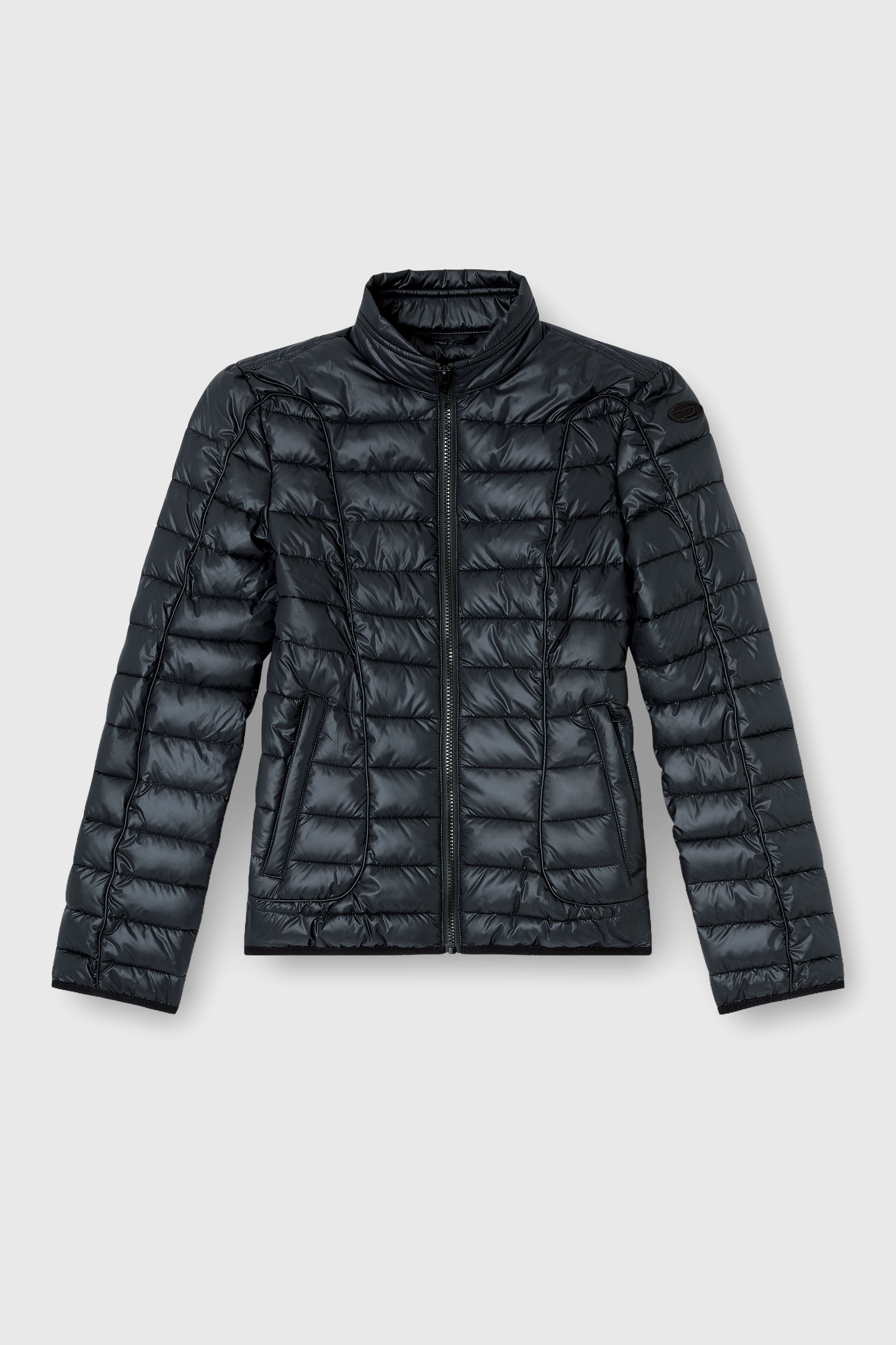 Diesel - W-PILOT-FEM, Doudoune avec d&eacute;tails de motard Femme in Noir - 2