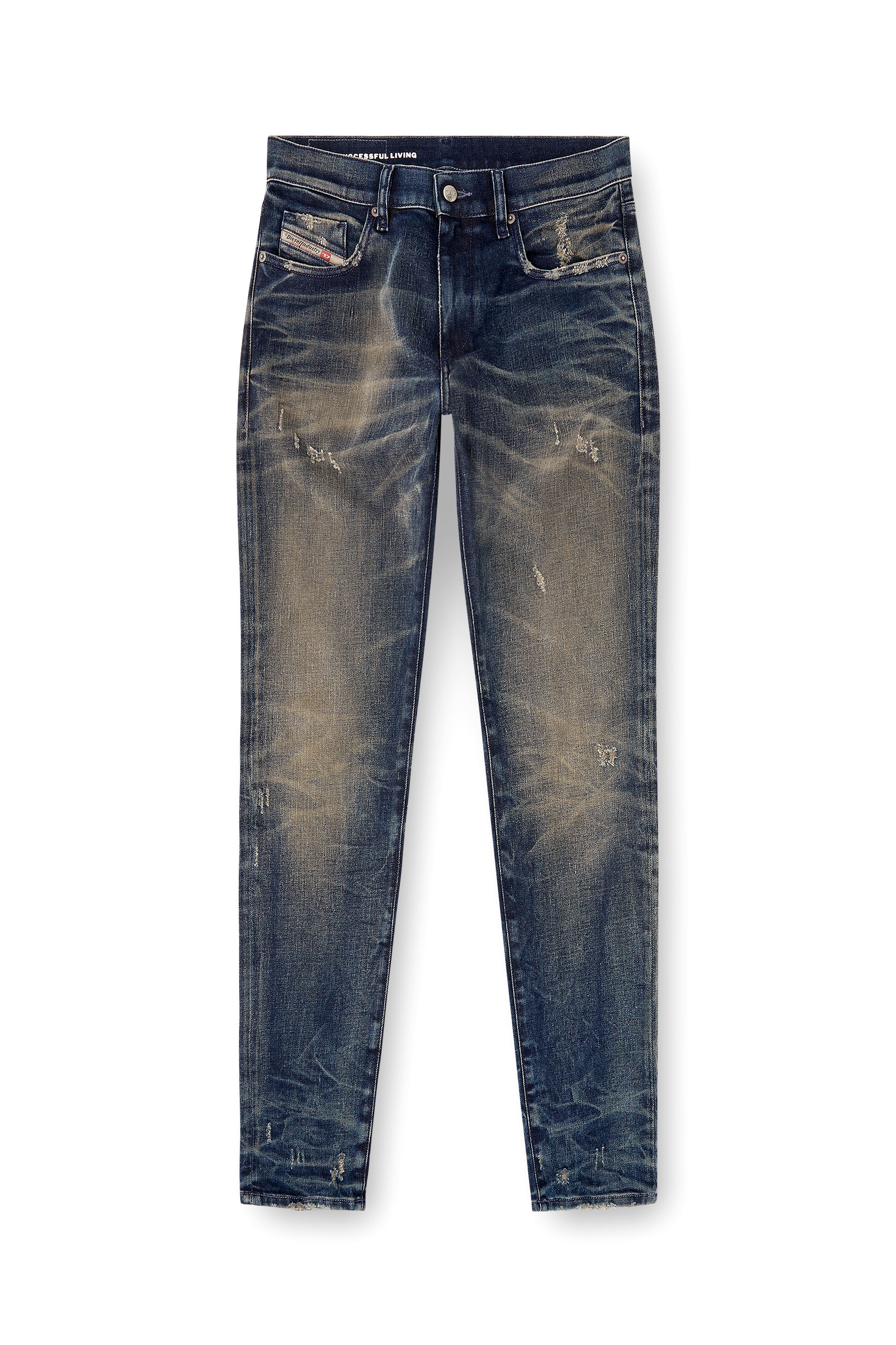 Diesel - Slim Jeans 2019 D-Strukt 09M46 Homme, Bleu Foncé - Image 3