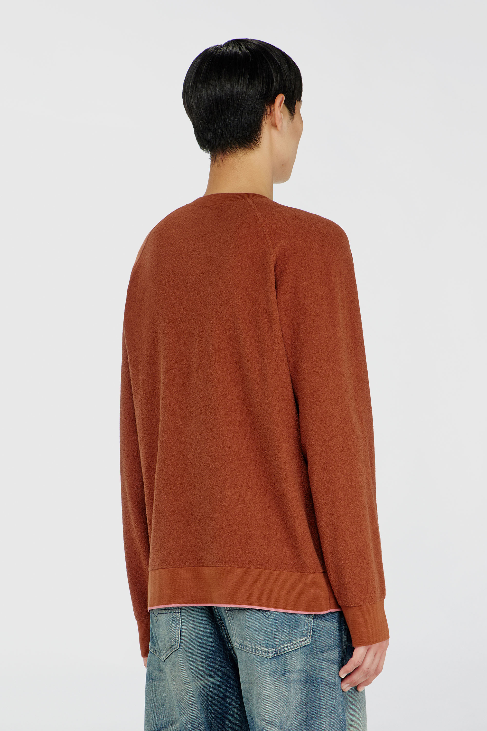 Diesel - K-RALFS, Boucl&eacute; jumper avec broderie Phoenix Homme in Rouge - 4