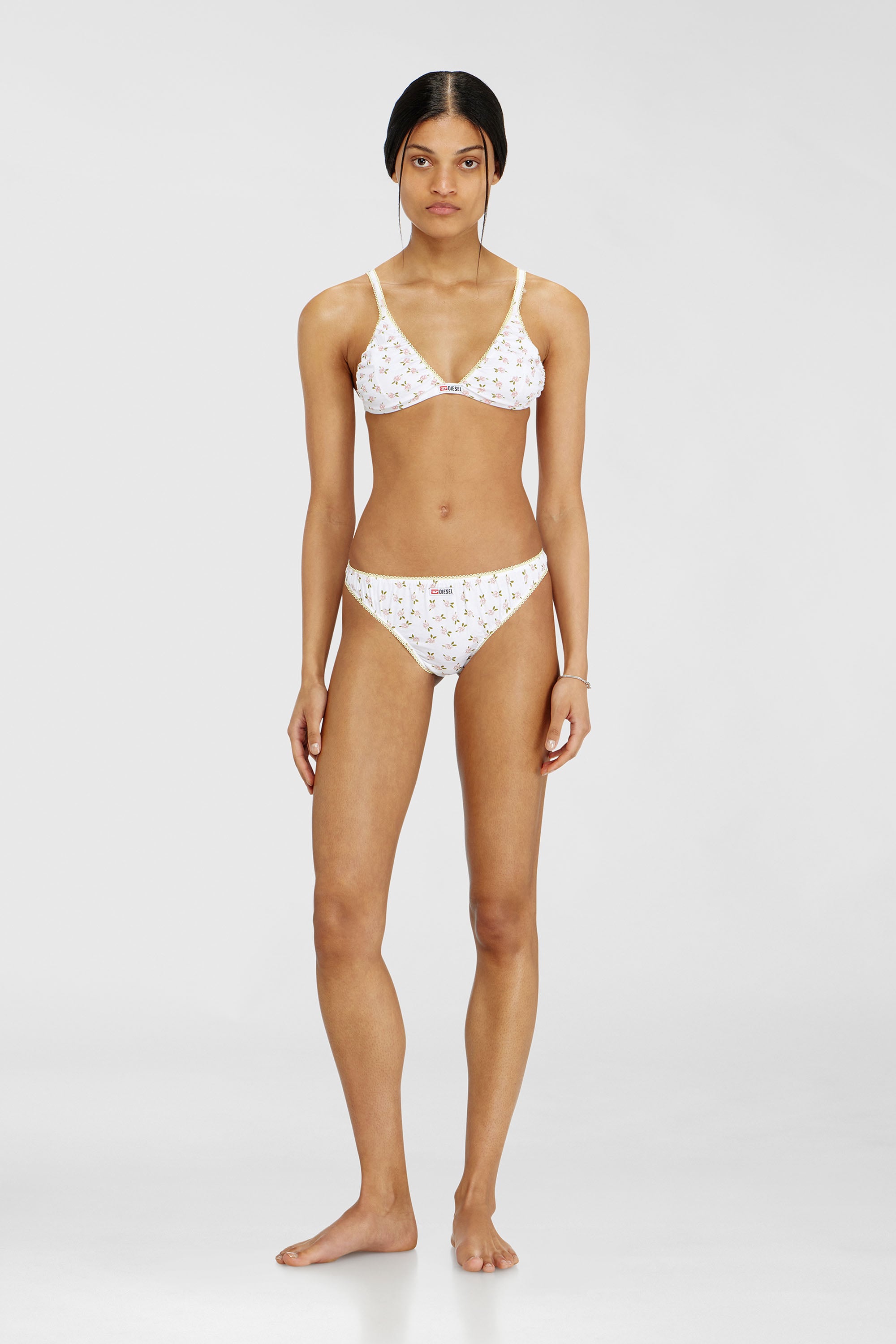 Diesel - JANA-D-CORE, Soutien-gorge triangle en coton &agrave; imprim&eacute; floral all-over Femme in Blanc - 2