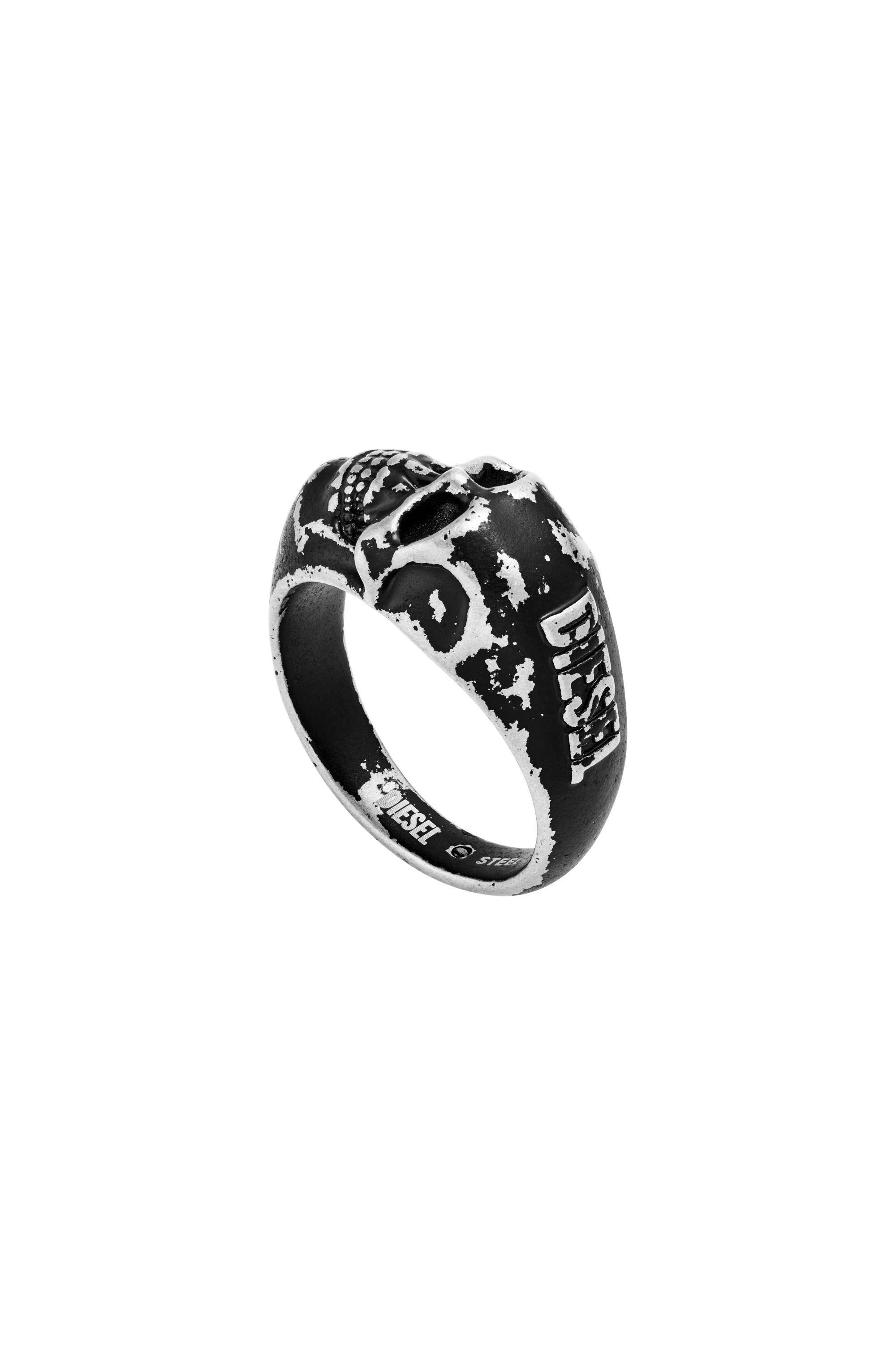 Diesel - DX1579040 JEWEL, Bague crâne en acier inoxydable Mixte in Noir - 2