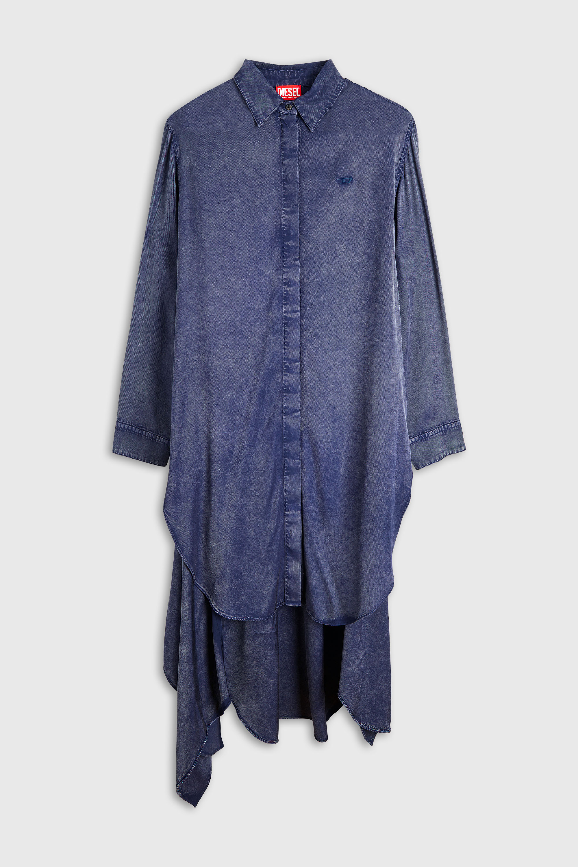Diesel - D-ILETTA-B2, Robe-chemise midi en viscose effet denim Femme in ToBeDefined - 1