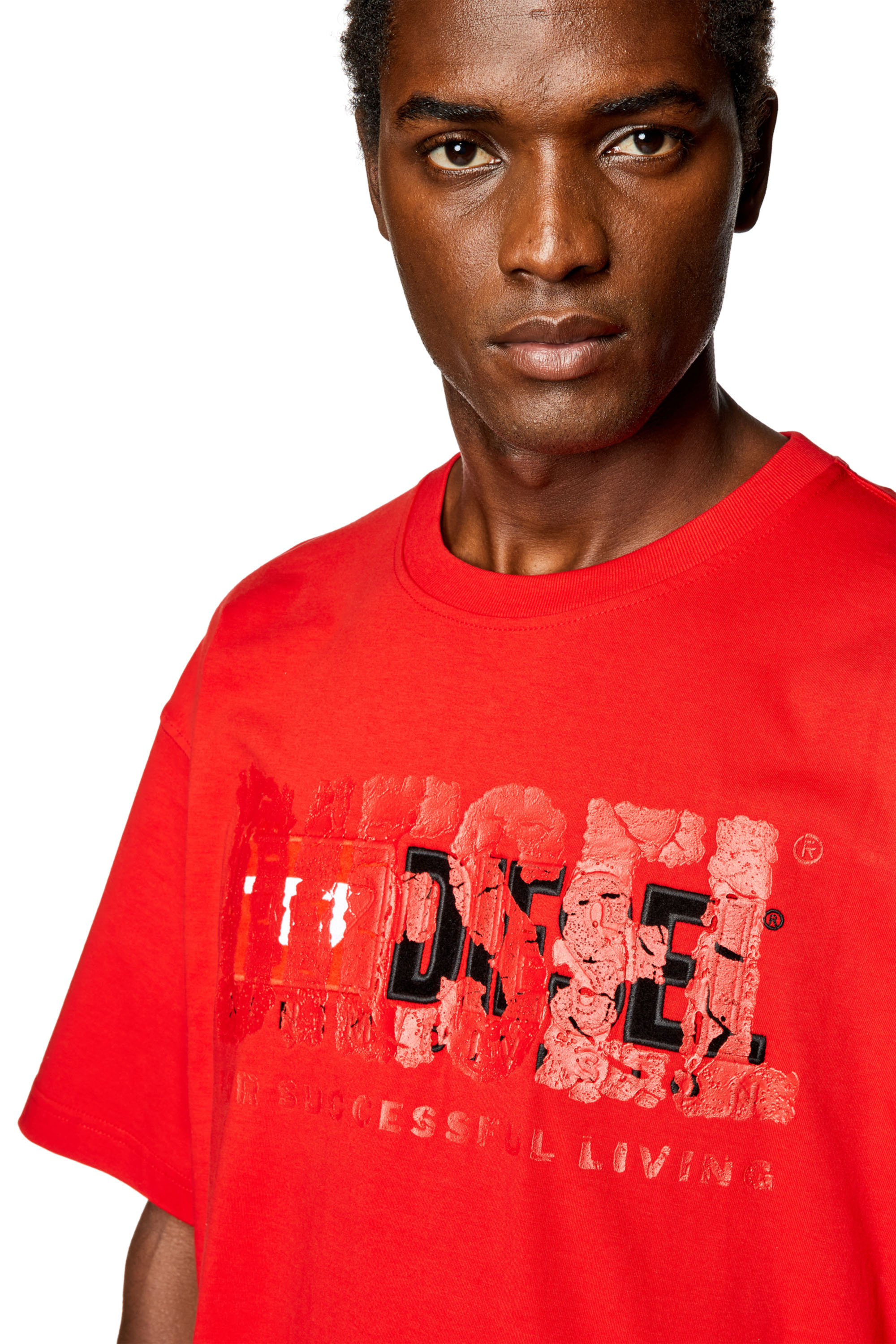 Diesel - T-NABEL-M1, Homme T-shirt avec double logo in Rouge - Image 5
