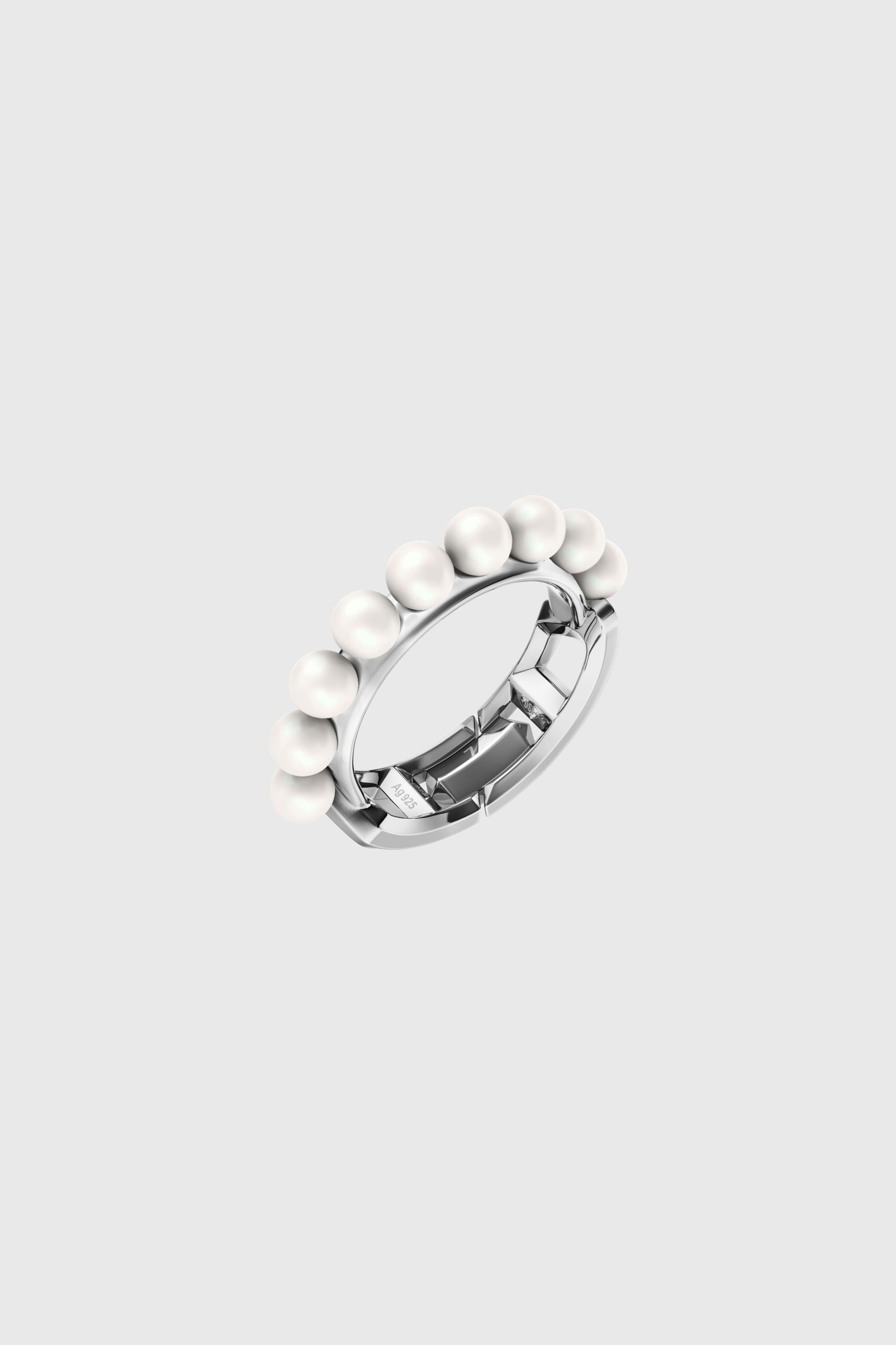 Diesel - DL1370040 STERLING SILVER JEWEL, Bague en argent sterling et perle Mixte in Gris argent&eacute; - 1