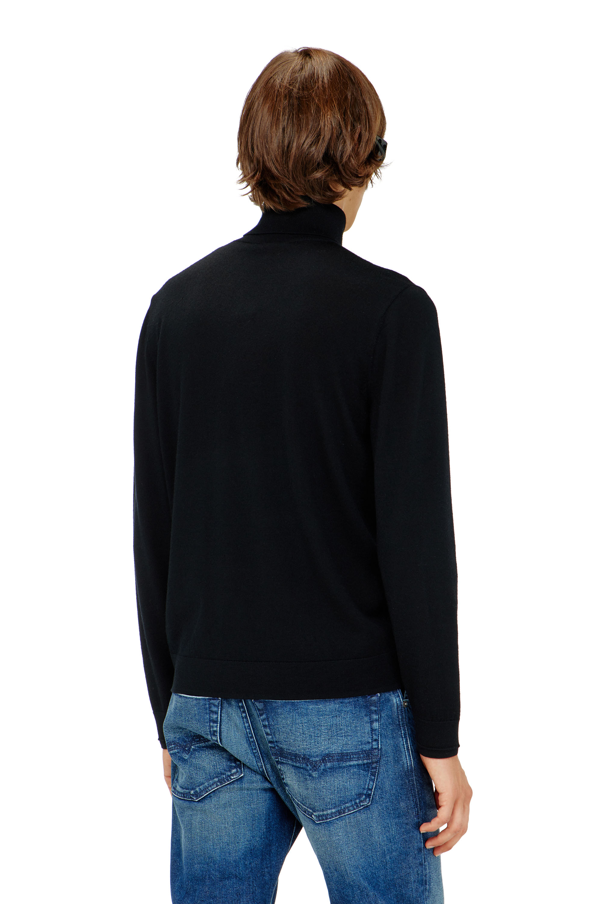 Diesel - K-VARTA, Pull &agrave; col roul&eacute; en laine avec logo ajour&eacute; Homme in Noir - 4