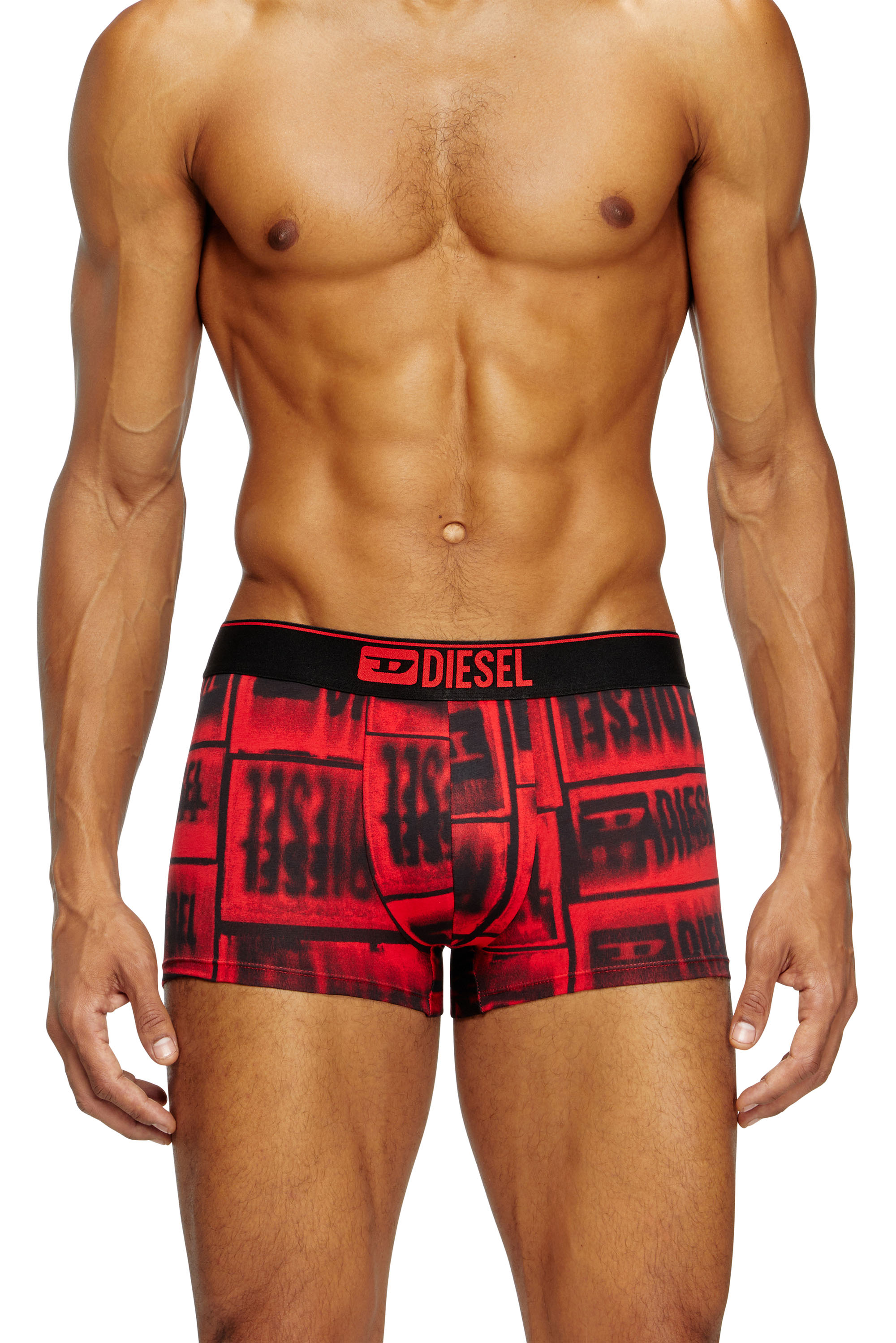 Diesel - DAMIEN-D-BOX, Boxer avec imprimé à logo délavé Homme in Rouge - 1
