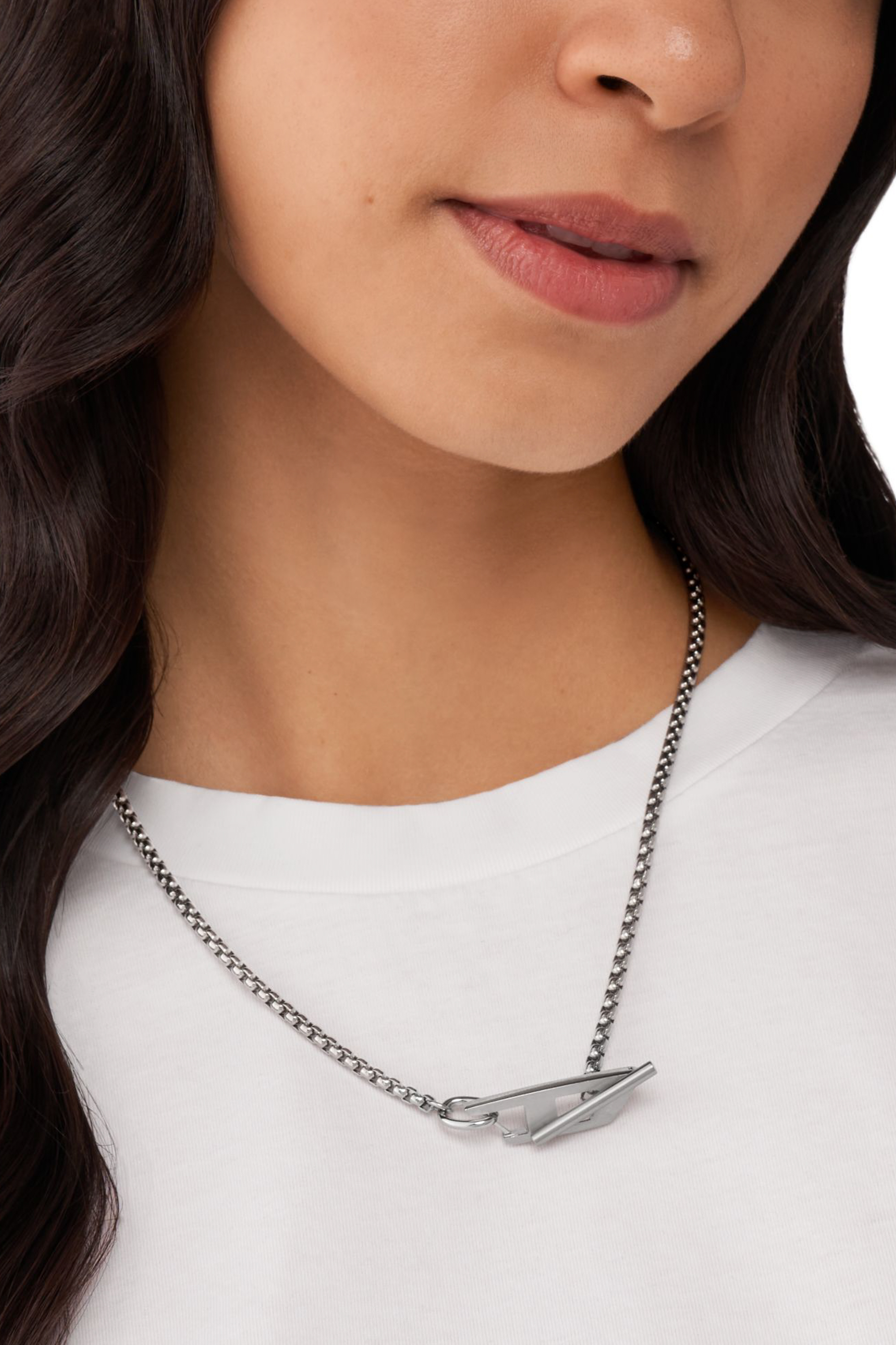 Diesel - DX1477, Unisex Stainless steel chain necklace in Silver - Image 4