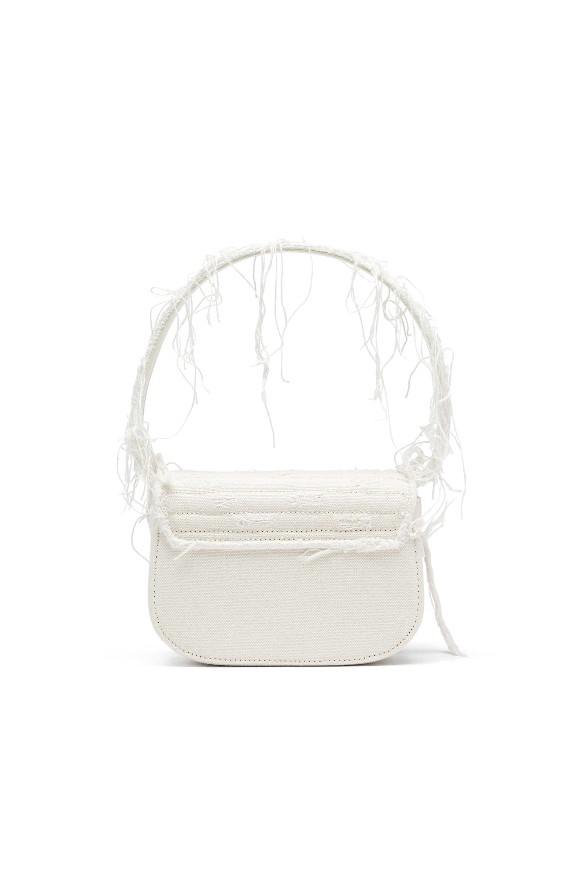 Diesel - 1DR, 1DR-Sac à bandoulière emblématique en toile et cuir Femme in Blanc - 3