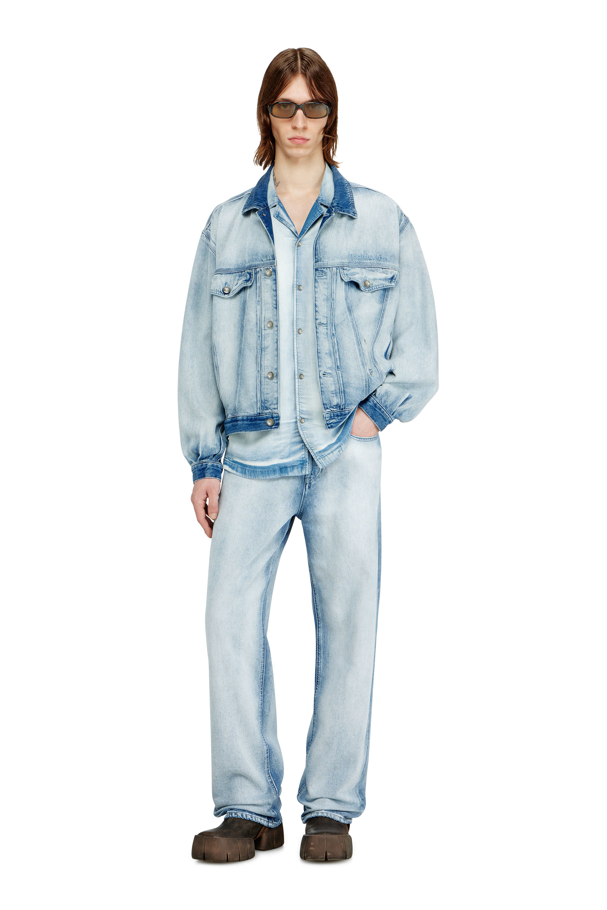 Diesel - Relaxed Jeans 2001 D-Macro 09P29 Homme, Bleu Clair - Image 2