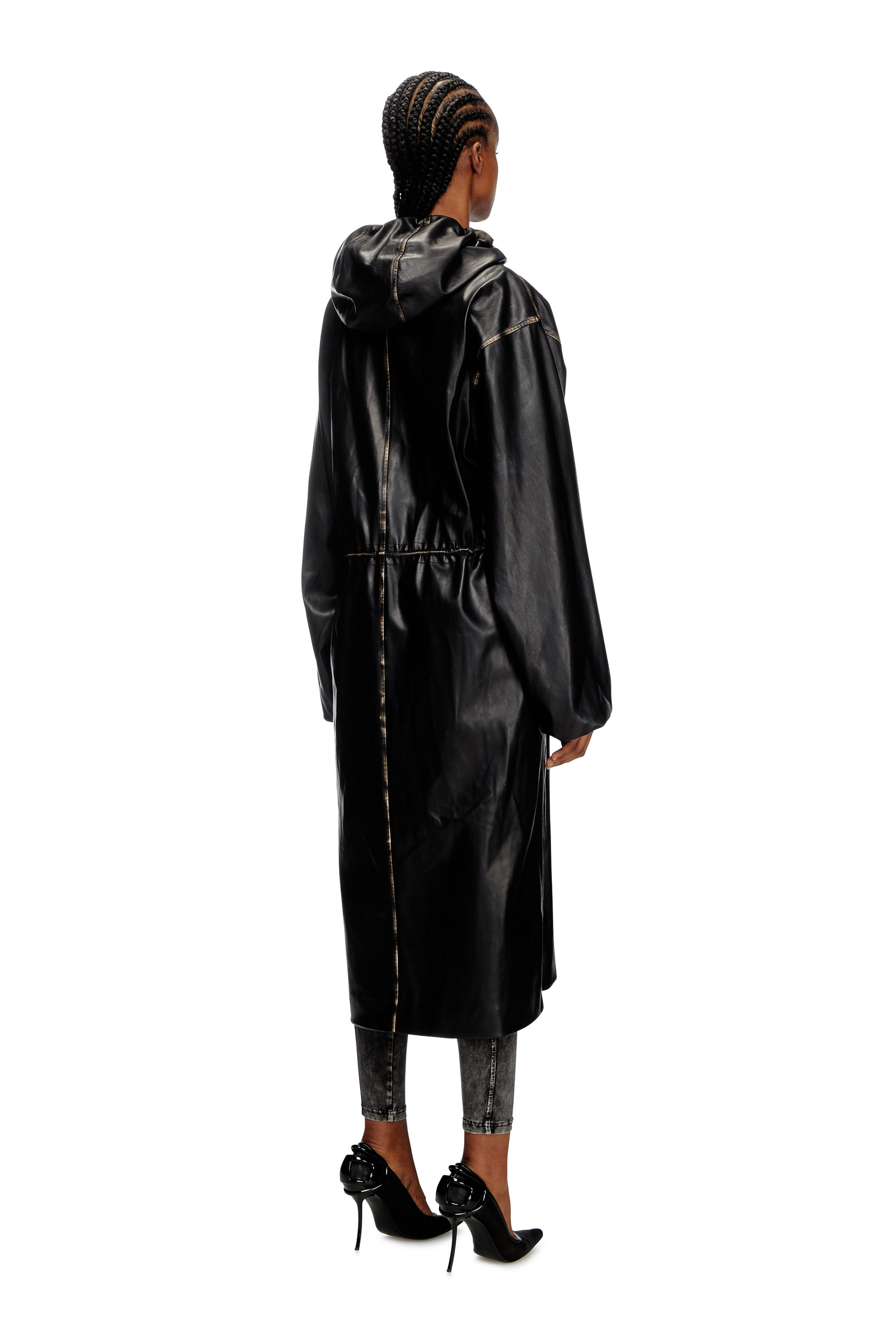 Diesel - G-LARY, Unisex's Distressed utilitarian hooded coat in Black - 3