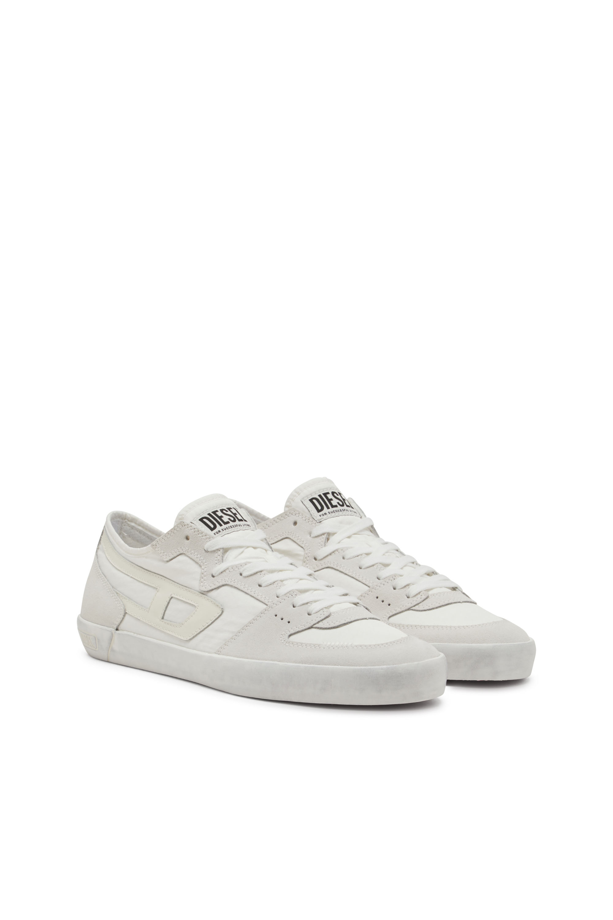 Diesel - S-LEROJI D-1 LOW, S-Leroji D-Sneakers en ripstop matelassé et cuir suédé Homme in Blanc - 2