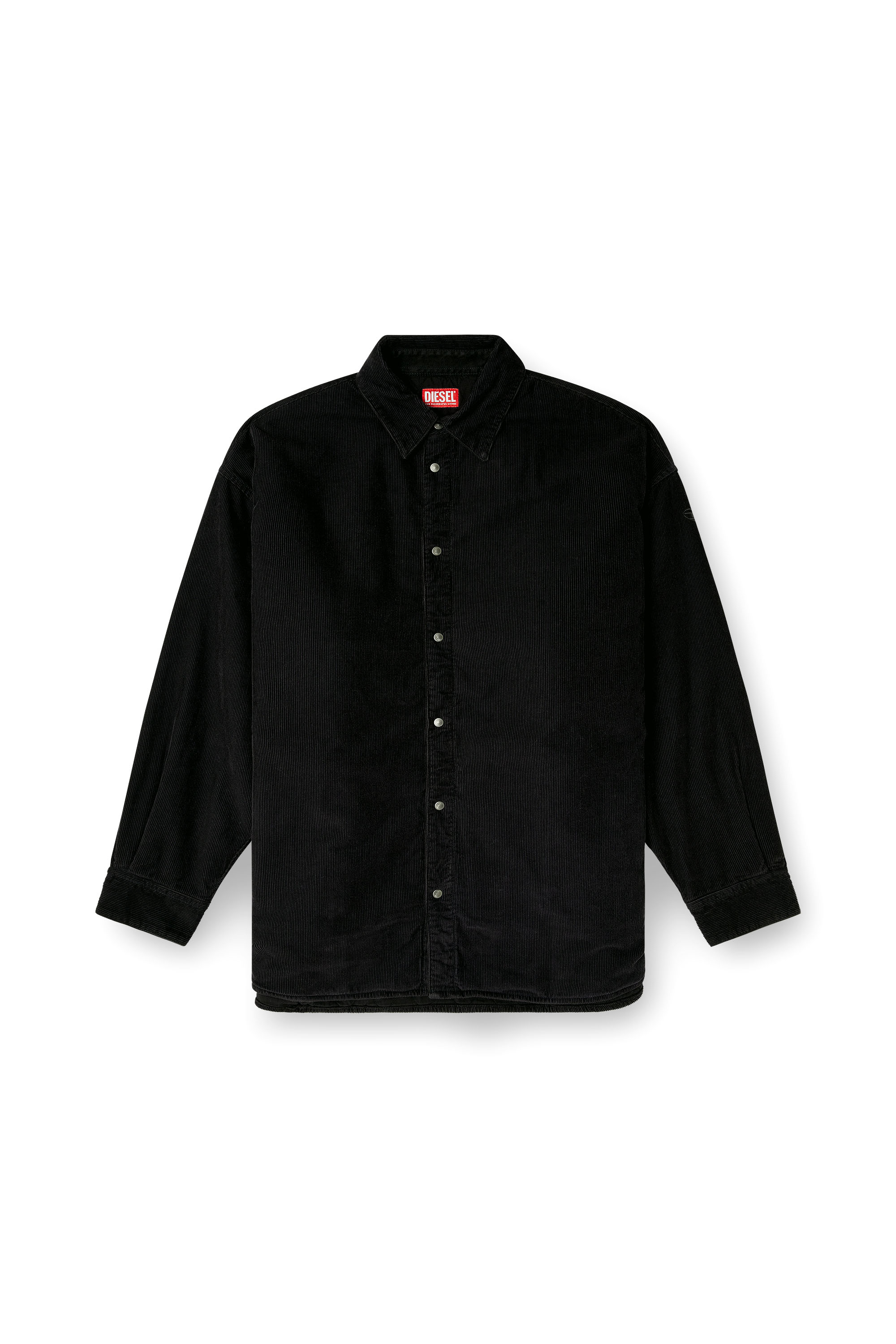 Diesel - S-BAGGY-PADD-HGBK, Chemise en coton avec broderie Oval D Homme in Noir - 3