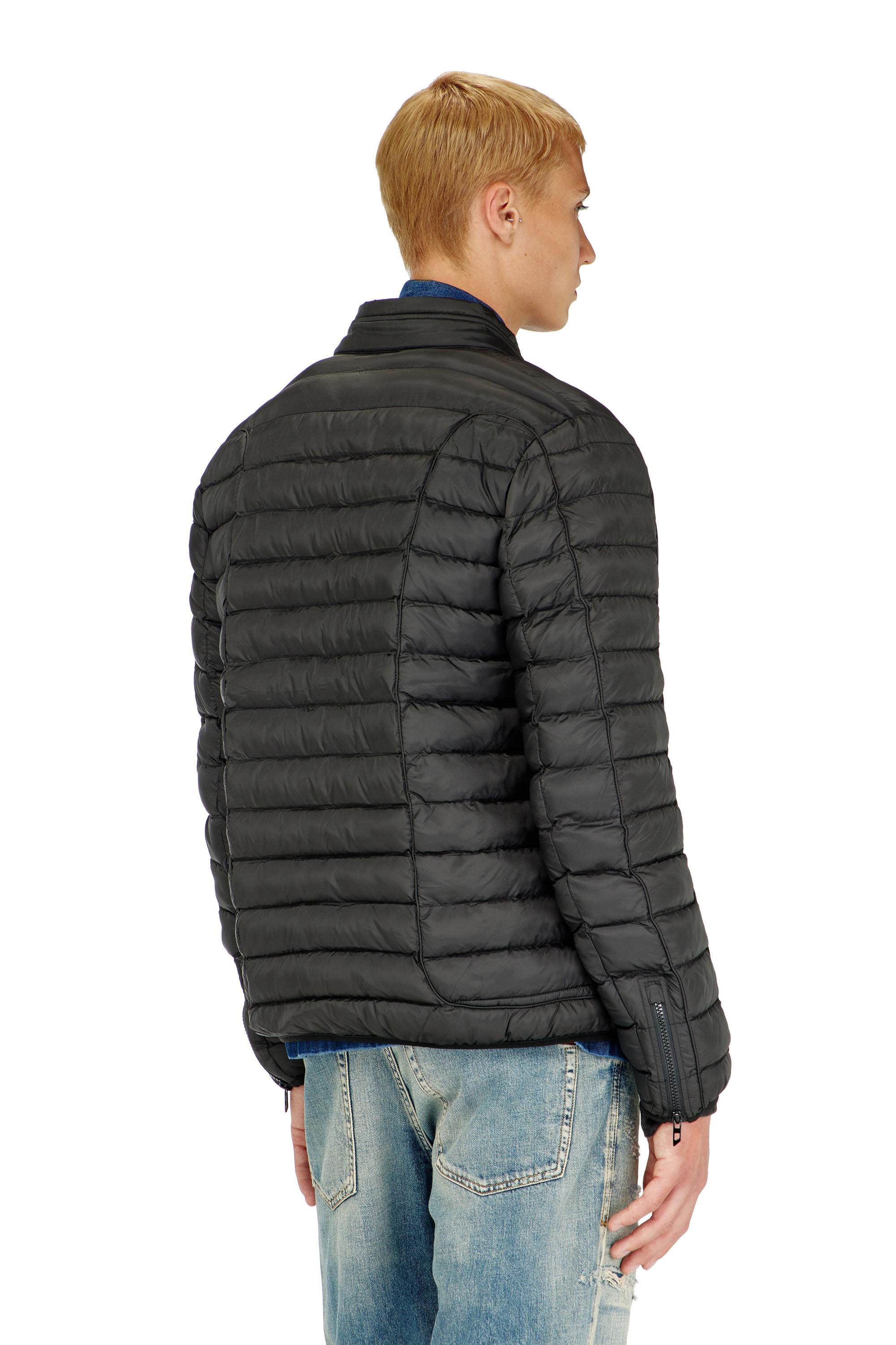 Diesel - W-PILOT, Veste doudoune en nylon l&eacute;ger Homme in Noir - 4