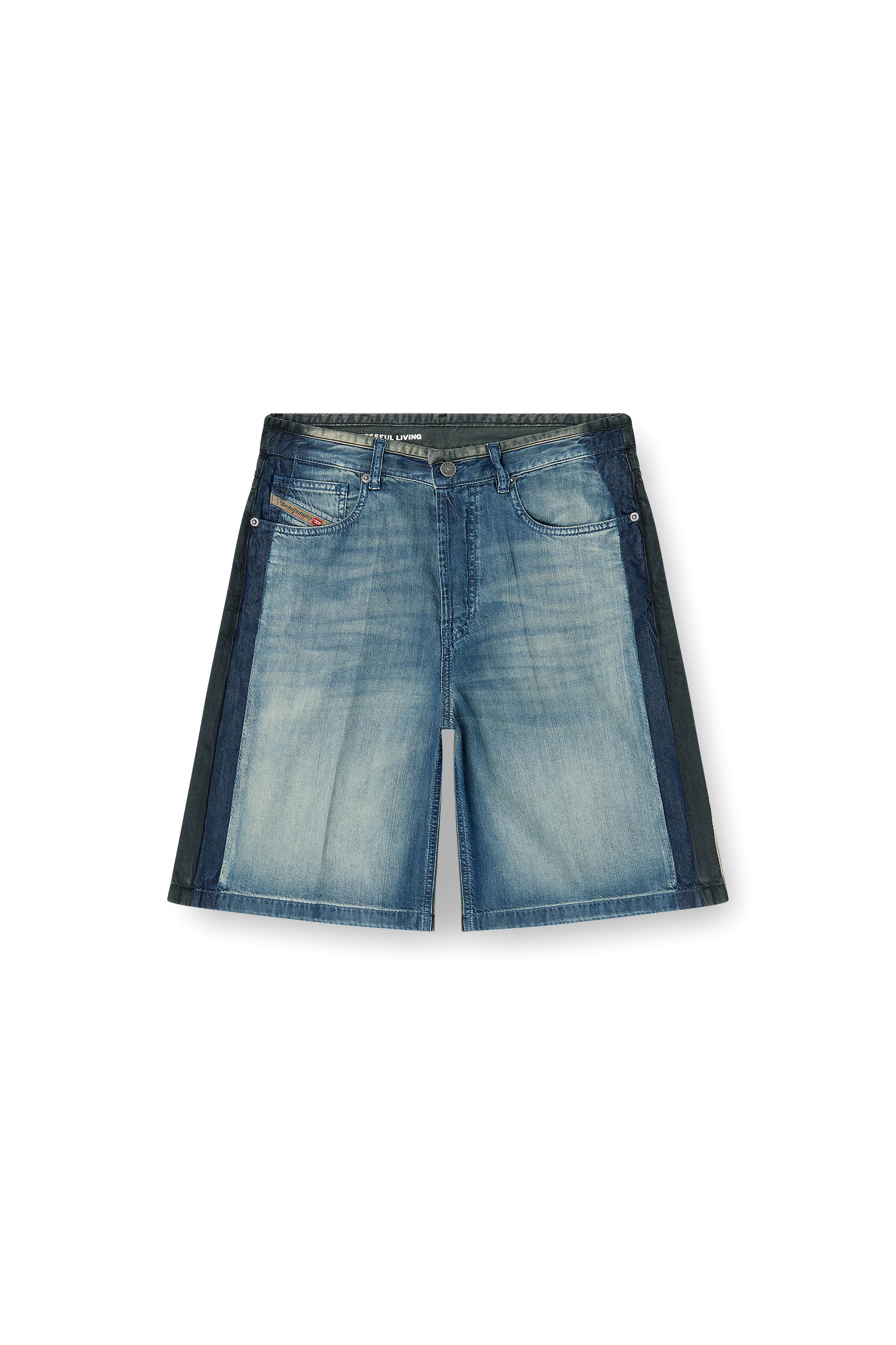 Diesel - DE-SIRE-SHORT-S1, Bermuda en denim &agrave; lavages contrast&eacute;s Femme in ToBeDefined - 3