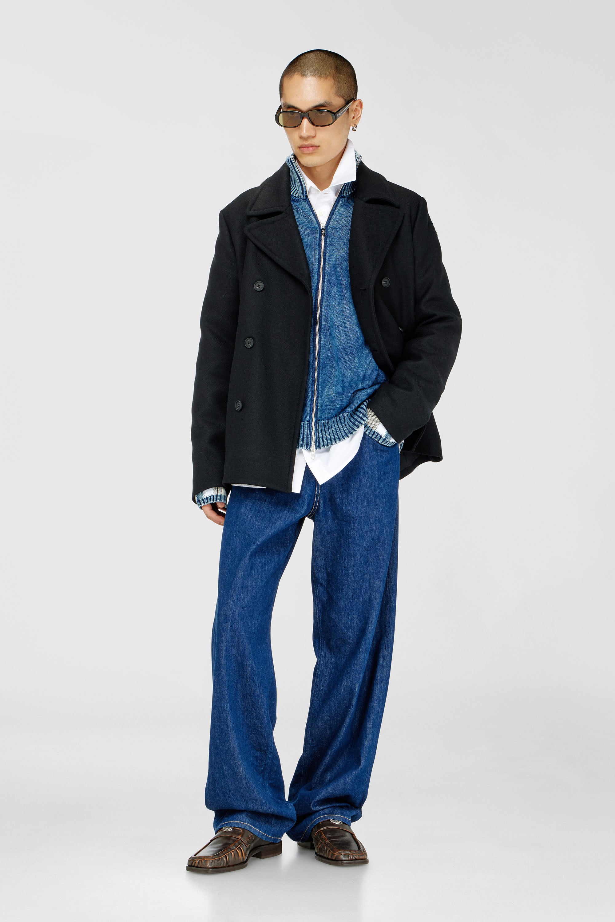 Diesel - W-HALEY-WRD, Caban en m&eacute;lange de laine feutr&eacute;e Homme in Noir - 2