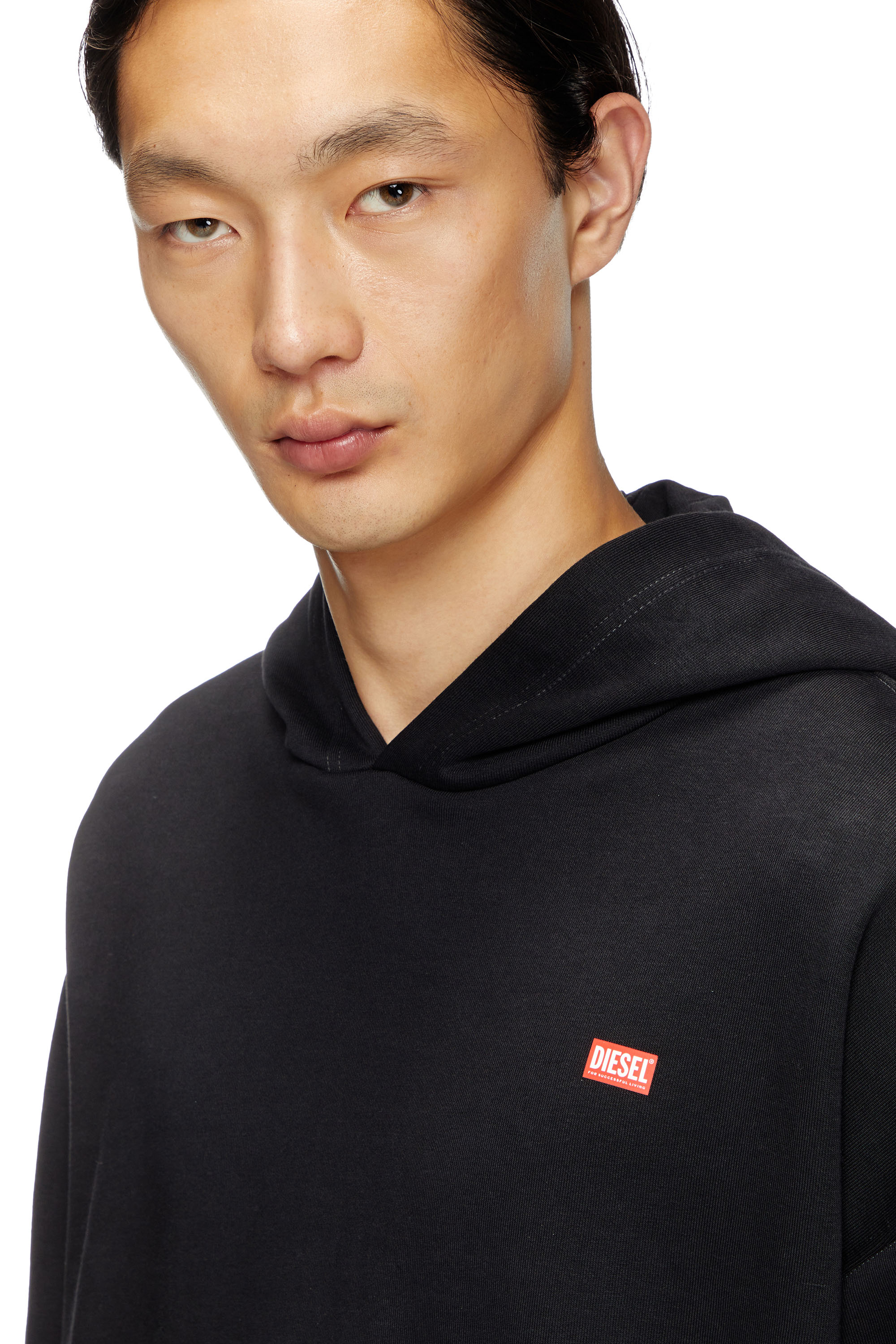 Diesel - S-BOXT-HOOD-R11, Sweat-shirt à capuche avec imprimé du défilé Homme in Noir - 5