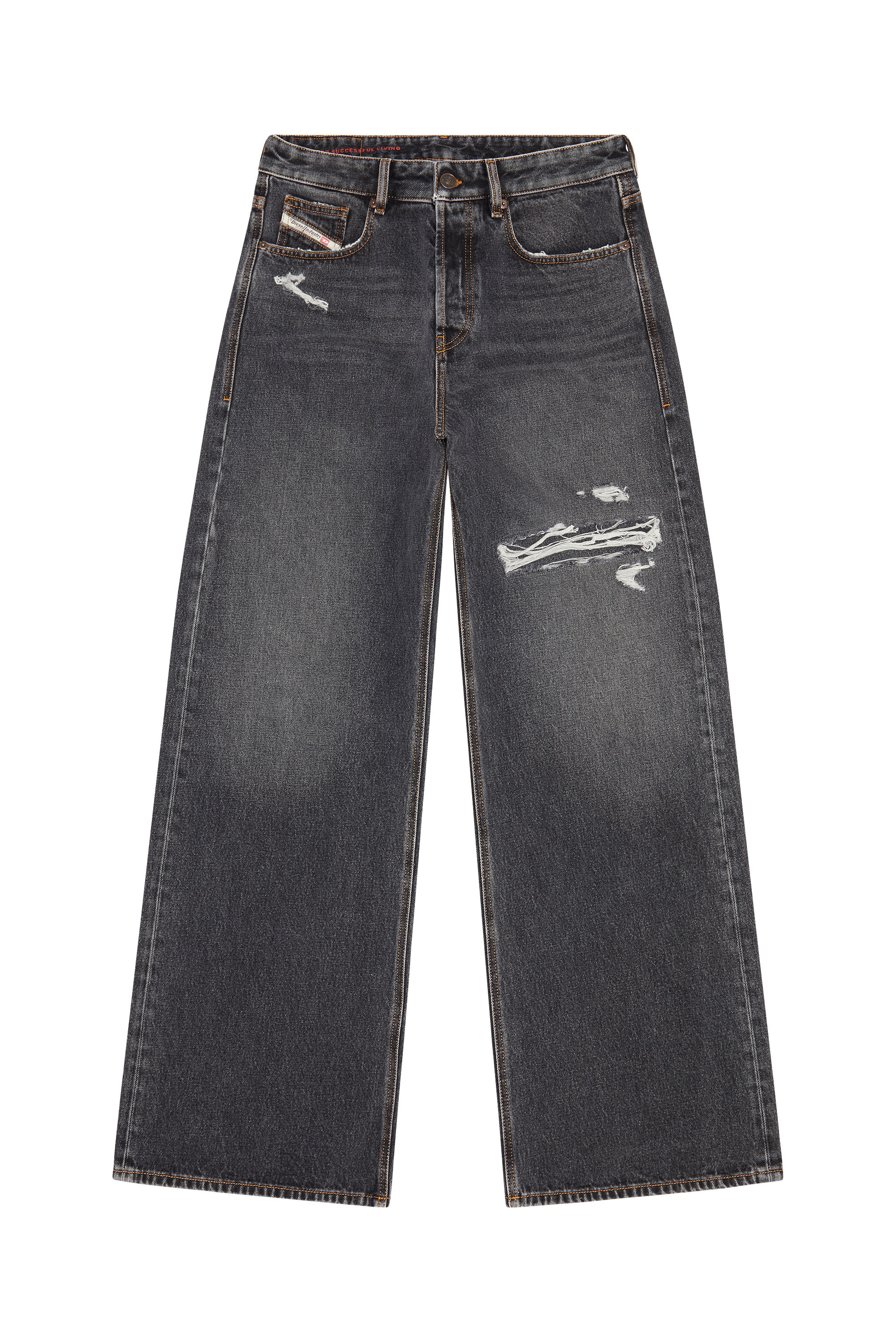 Diesel - Straight Jeans D-Rise 007F6, Noir/Gris foncé - Image 1