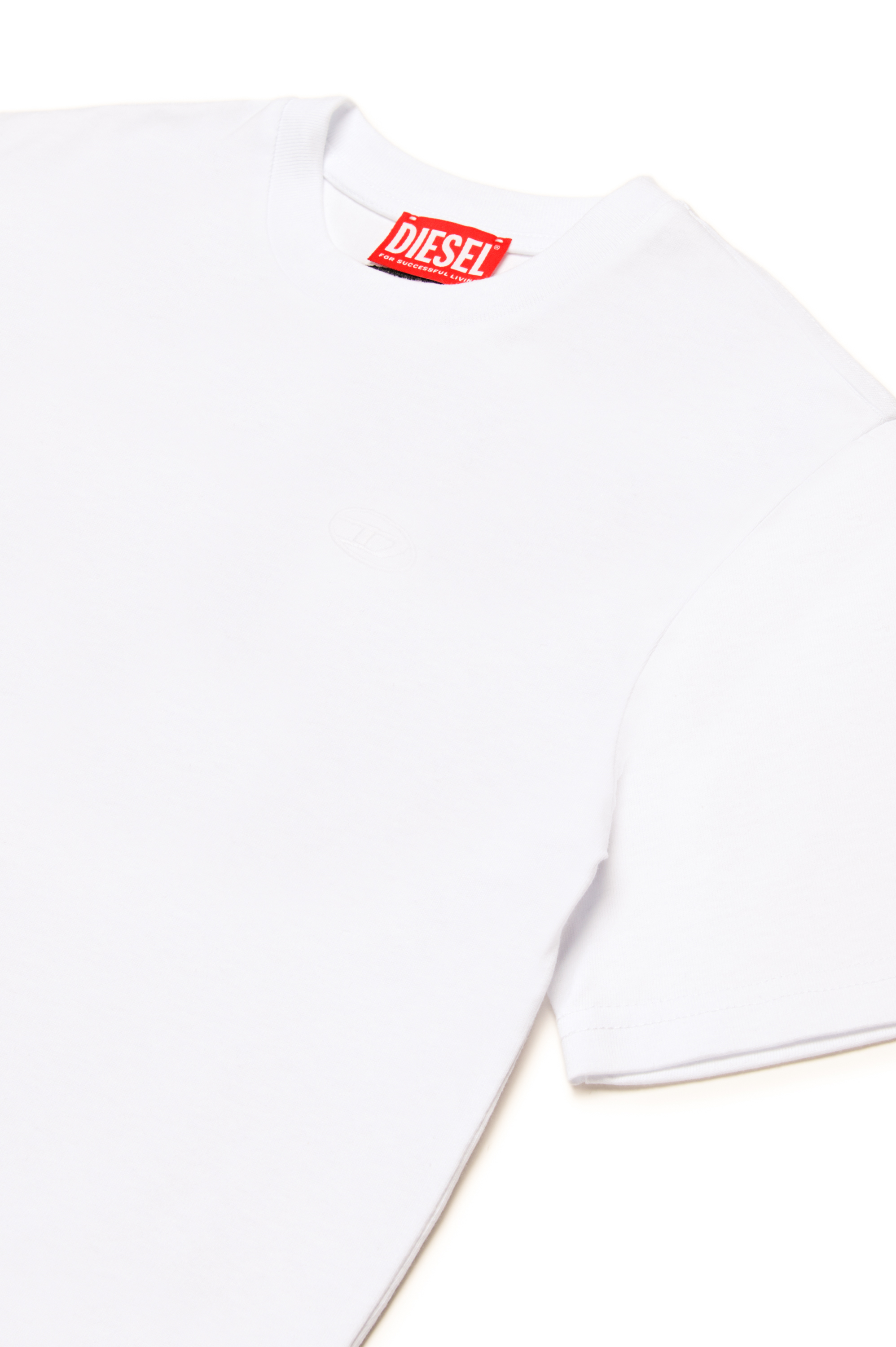 Diesel - TBOGGYMEGOVALD OVER, T-shirt avec mega broderie Oval D Homme in Blanc - 3