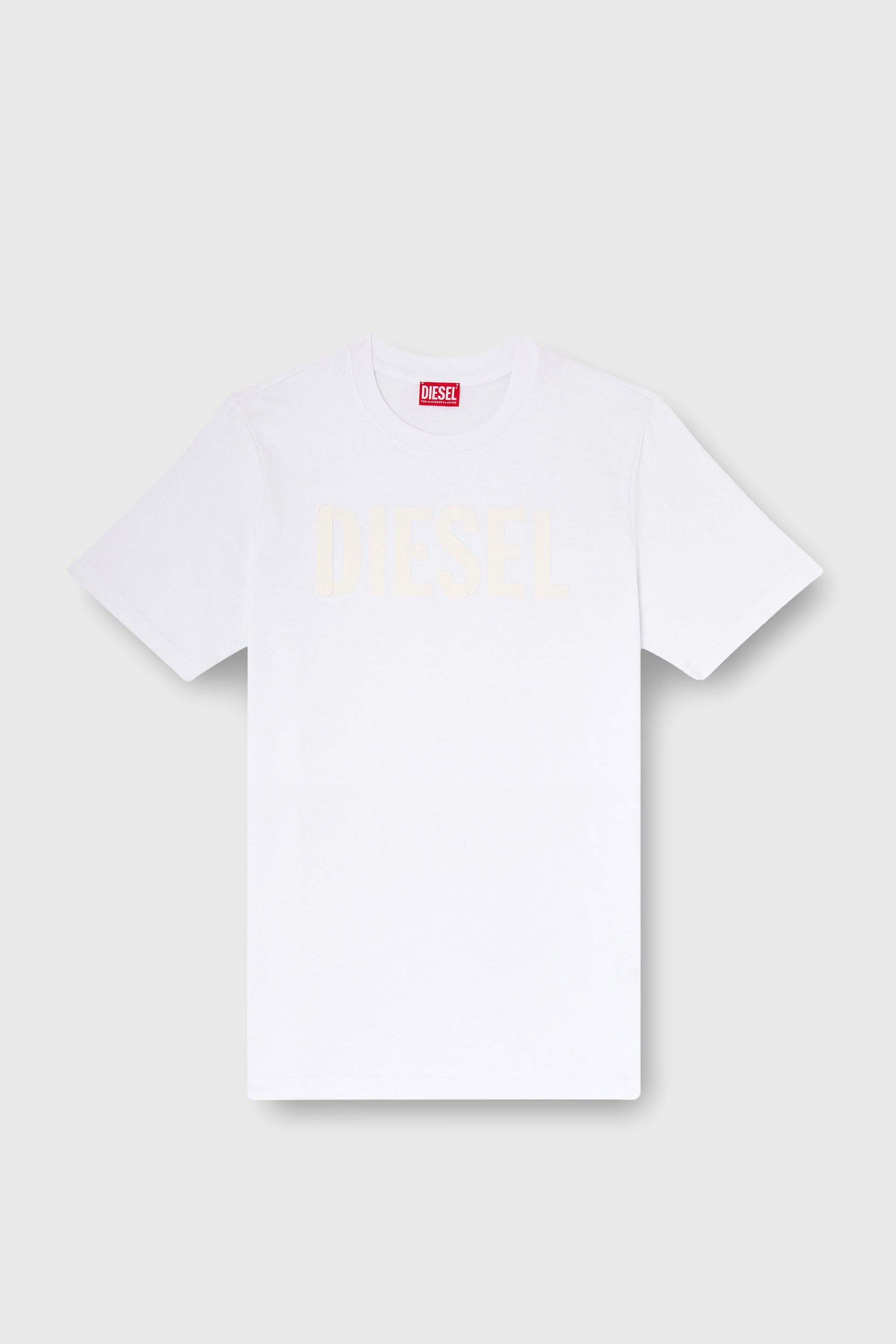 Diesel - T-JUST-APP-T92, T-shirt en coton avec imprim&eacute; logo Diesel ton sur ton Homme in Blanc - 2
