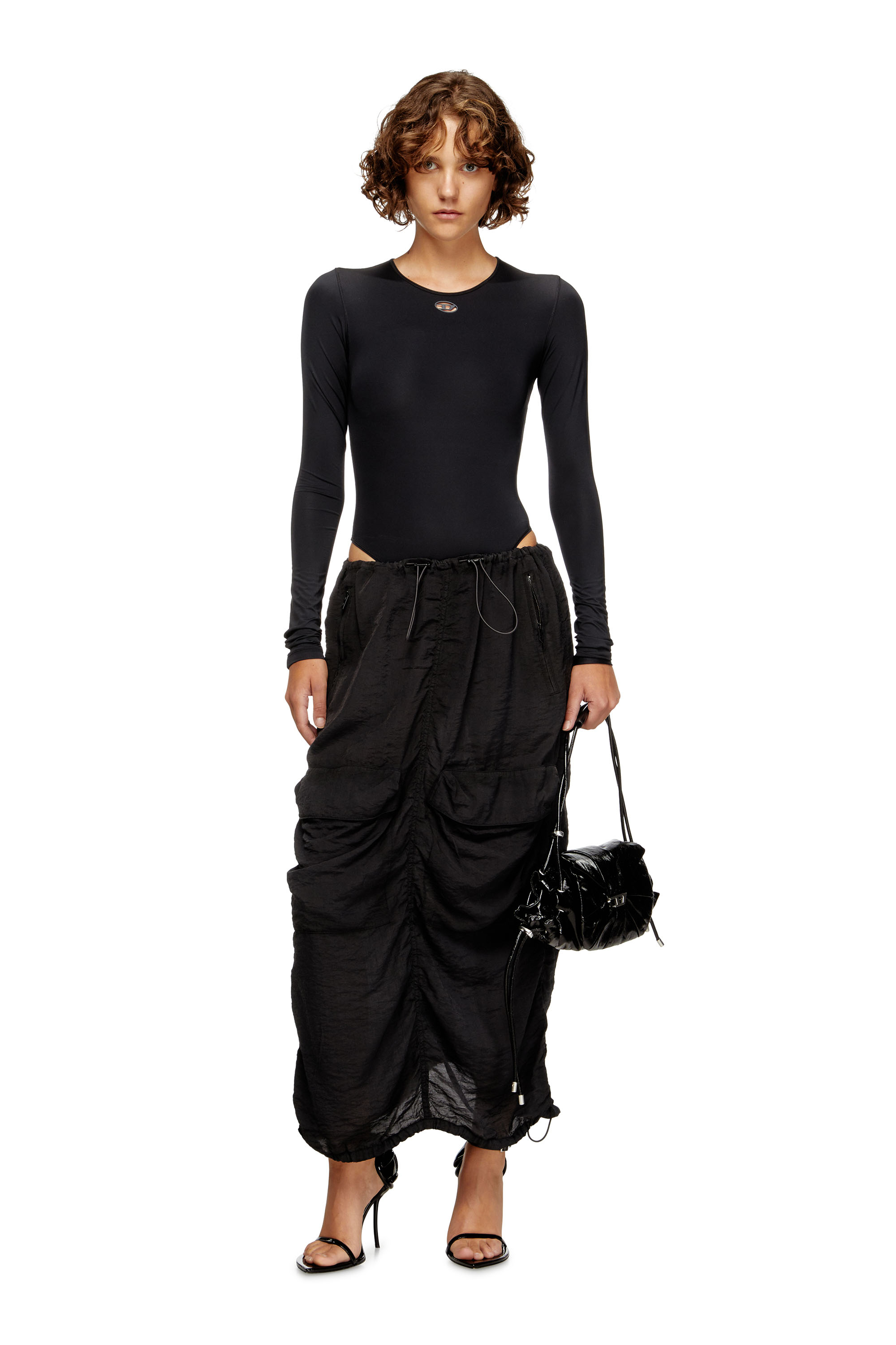 Diesel - ANGELINA-UTLT, Body en nylon stretch Femme in Noir - 4