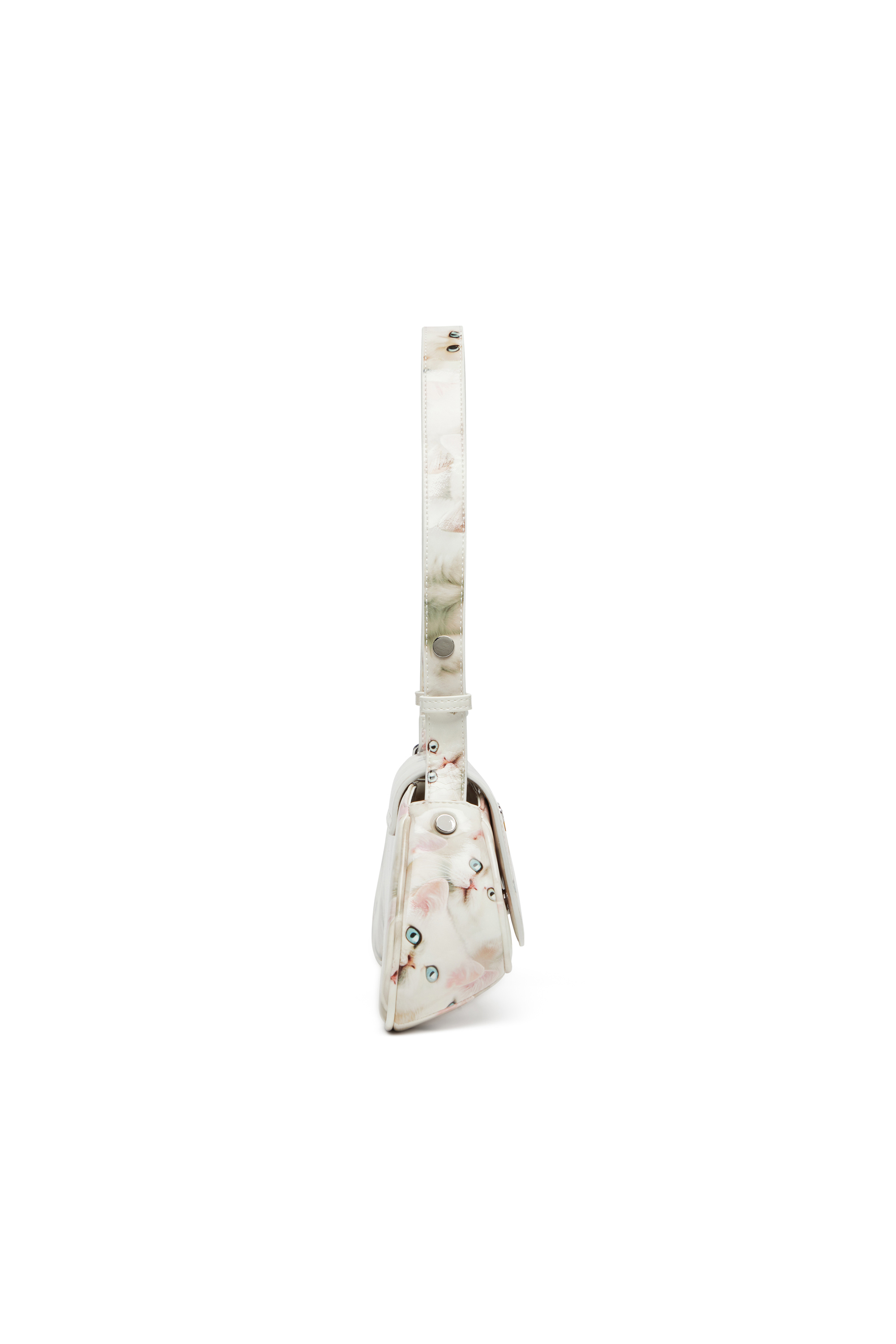 Diesel - PLAY CROSSBODY, Play-Sac à bandoulière en PU glossy imprimé Femme in Blanc - 4