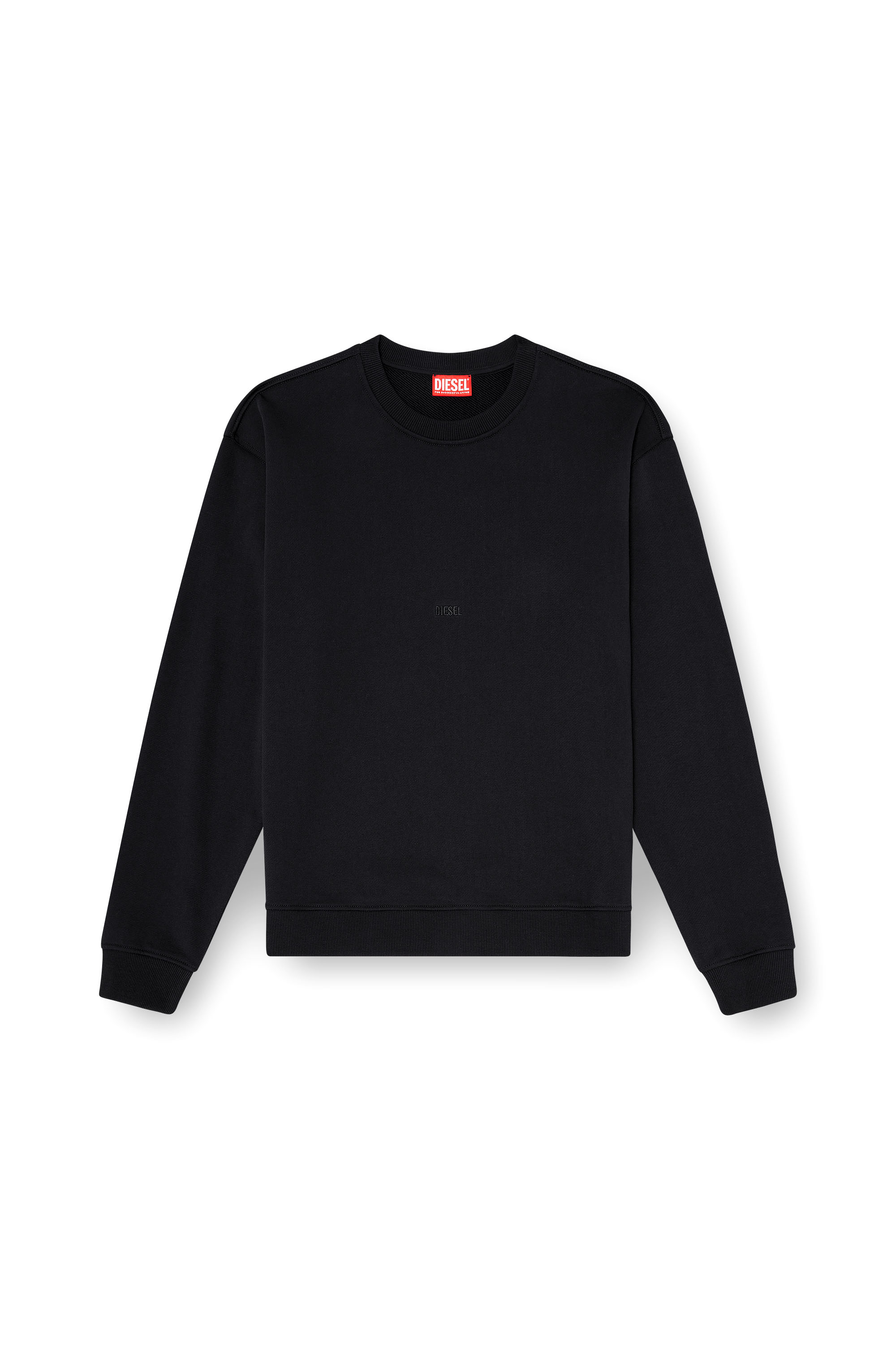 Diesel - S-NORM-AA5, Sweat-shirt en coton avec micro broderie logo Homme in Noir - 3